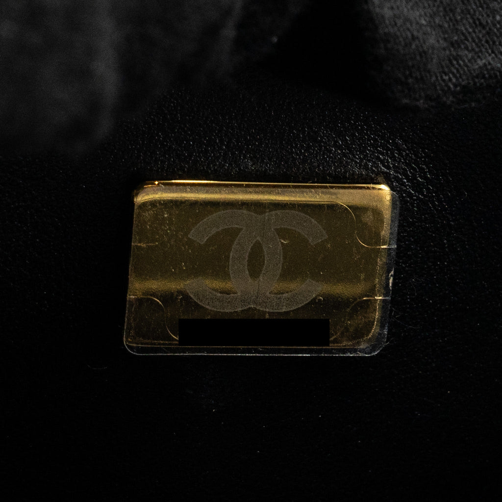 CHANEL 24C GOLD CRUSH MINI FLAP BAG CALFSKIN BLACK GHW (MICROCHIP)
