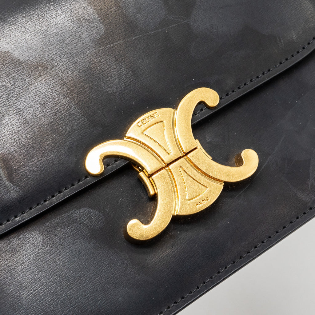 CELINE TEEN TRIOMPHE BAG CALFSKIN BLACK GHW