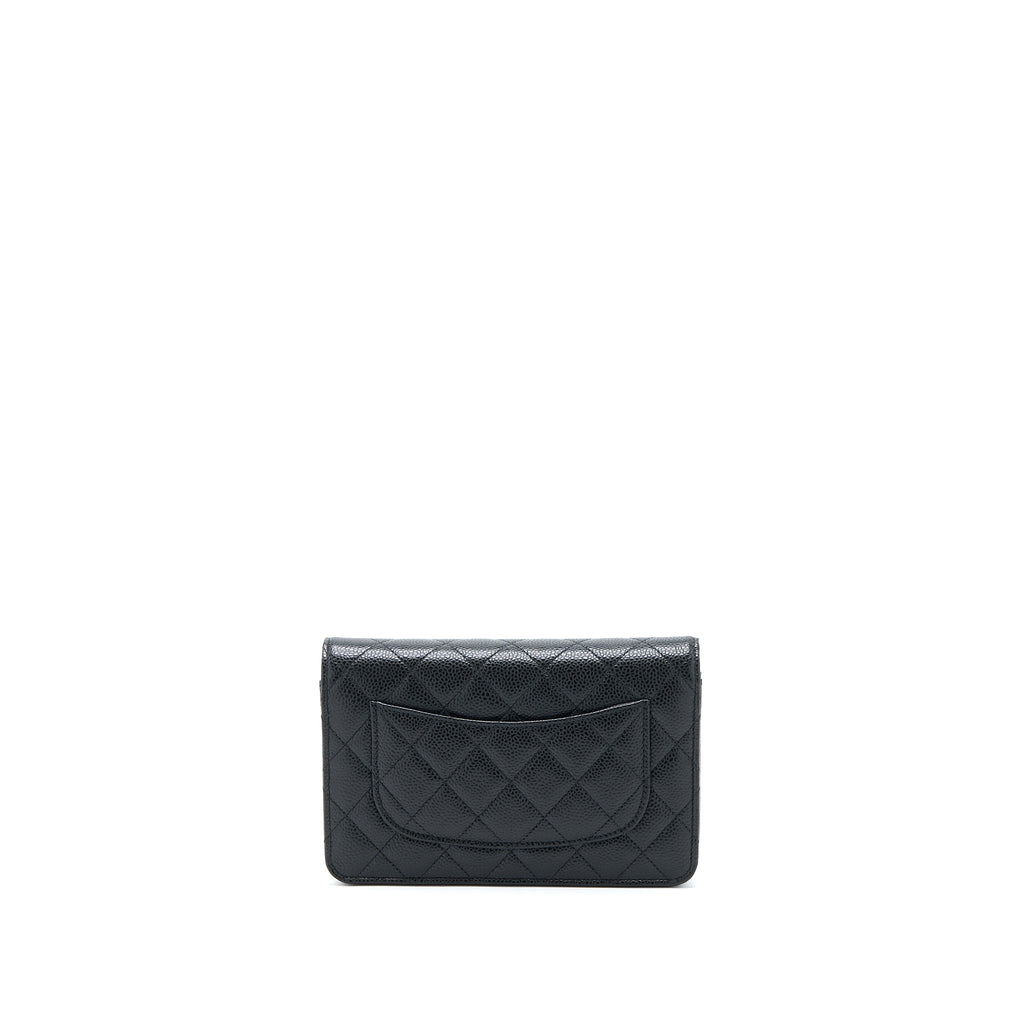 CHANEL CLASSIC WALLET ON CHAIN CAVIAR BLACK GHW (MICROCHIP)
