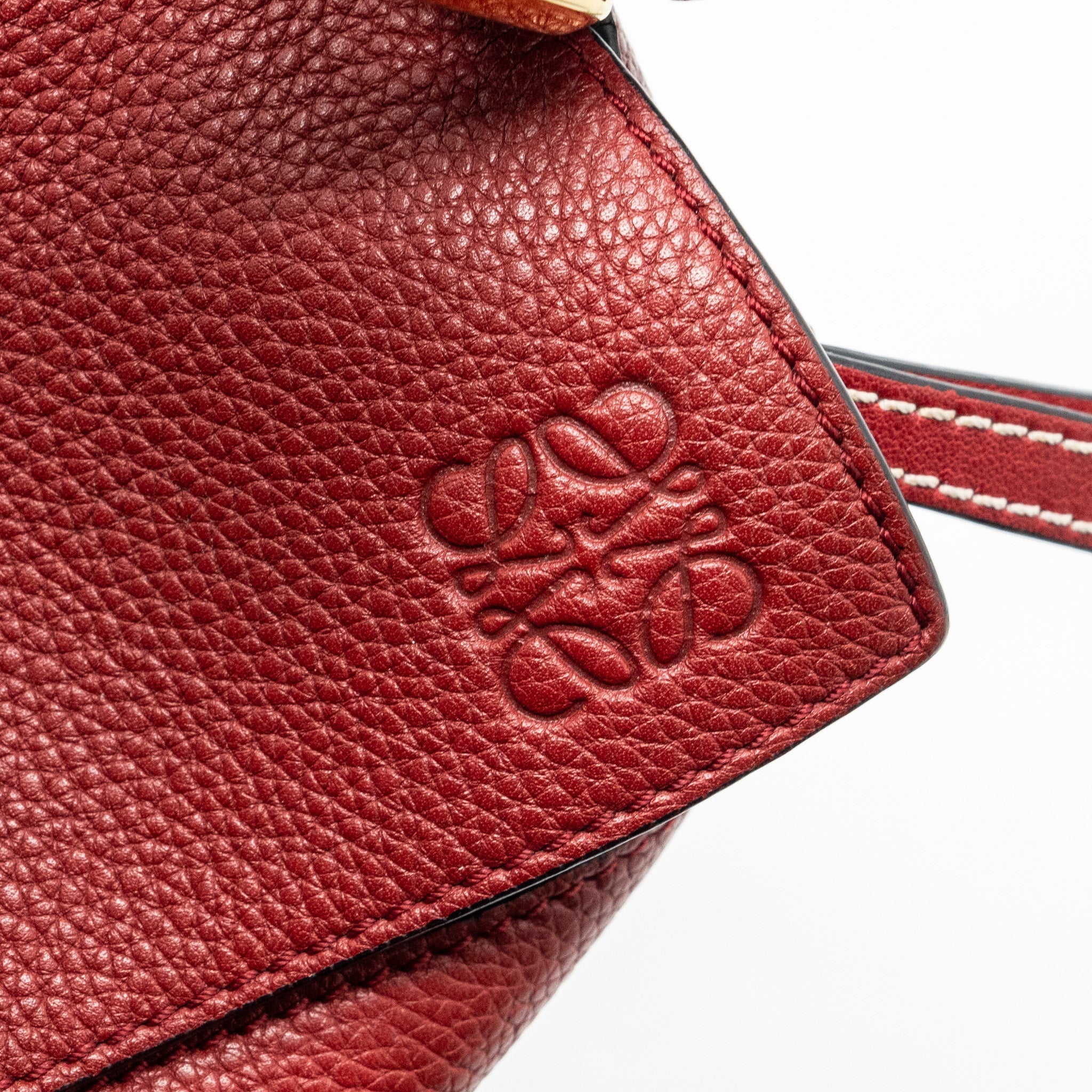 LOEWE SMALL PUZZLE GRAINED CALFSKIN RED GHW