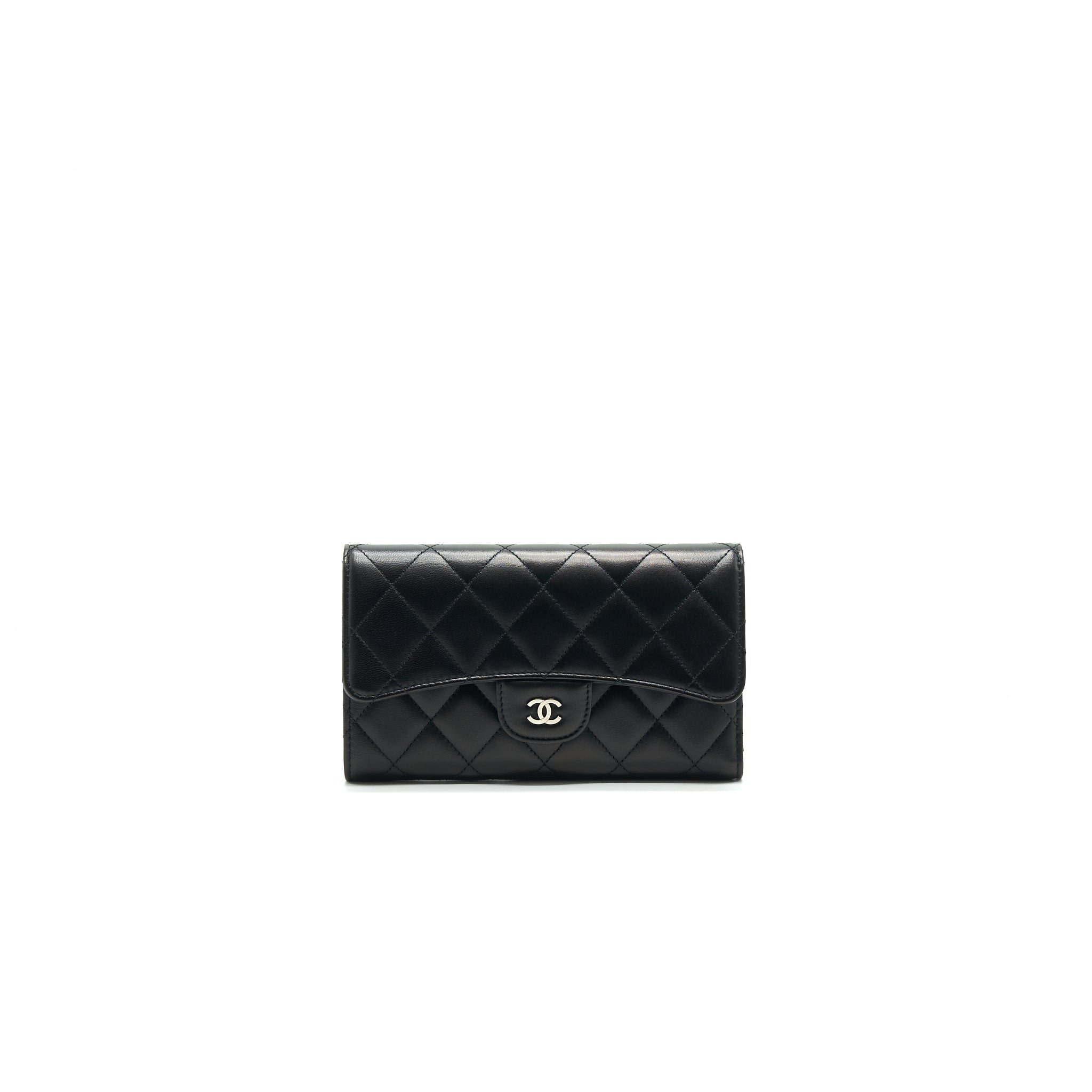 CHANEL CLASSIC FLAP WALLET LAMBSKIN BLACK SHW