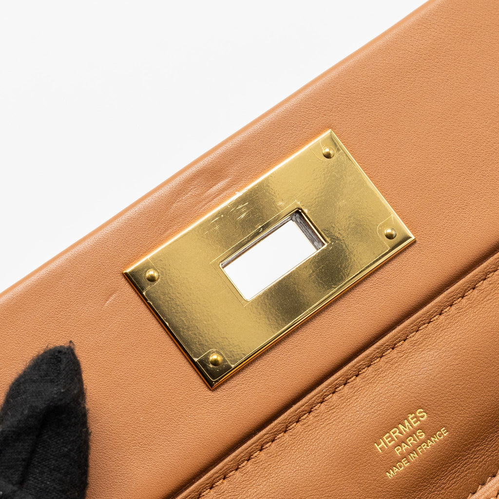 HERMES MINI 24/24 2424-21 BAG EVERCOLOR / SWIFT GOLD GHW