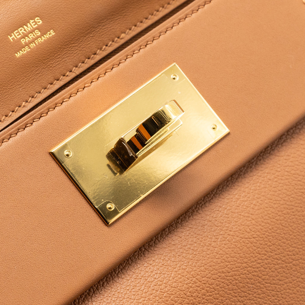 HERMES MINI 24/24 2424-21 BAG EVERCOLOR/ SWIFT GOLD GHW