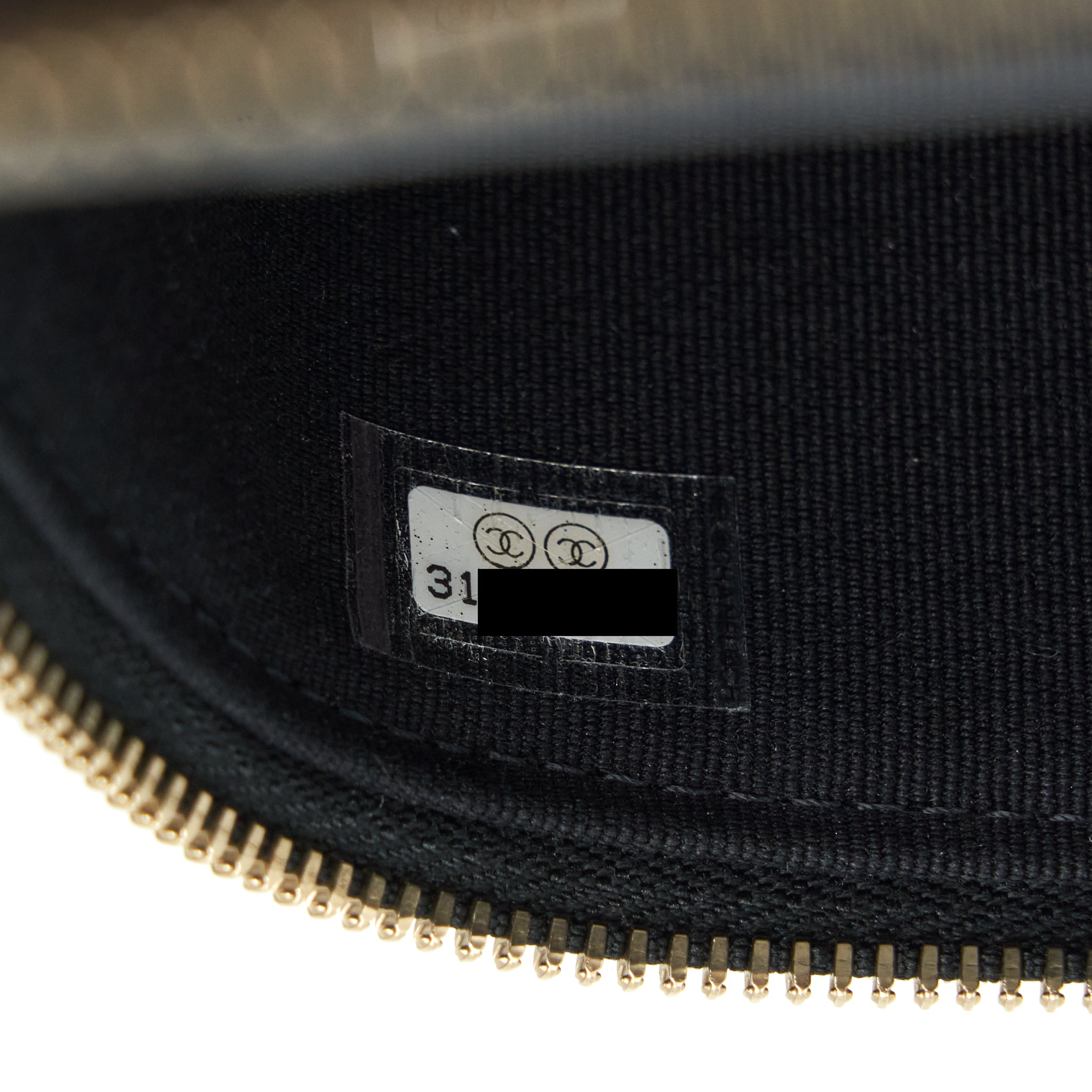CHANEL 22P LONG VANITY WITH LOGO ON CHAIN CAVIAR BLACK LGHW