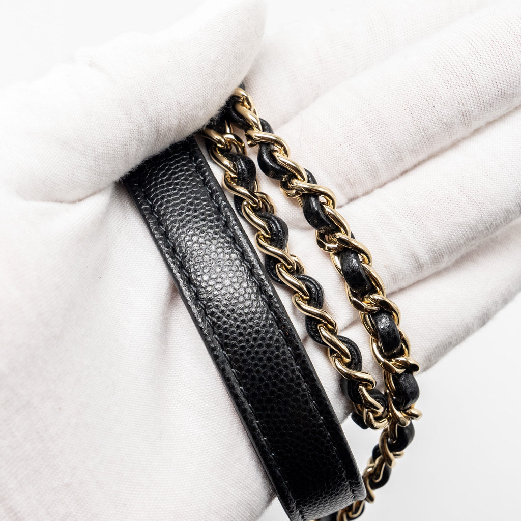 CHANEL SMALL COCO HANDLE CAVIAR BLACK LGHW (MICROCHIP)