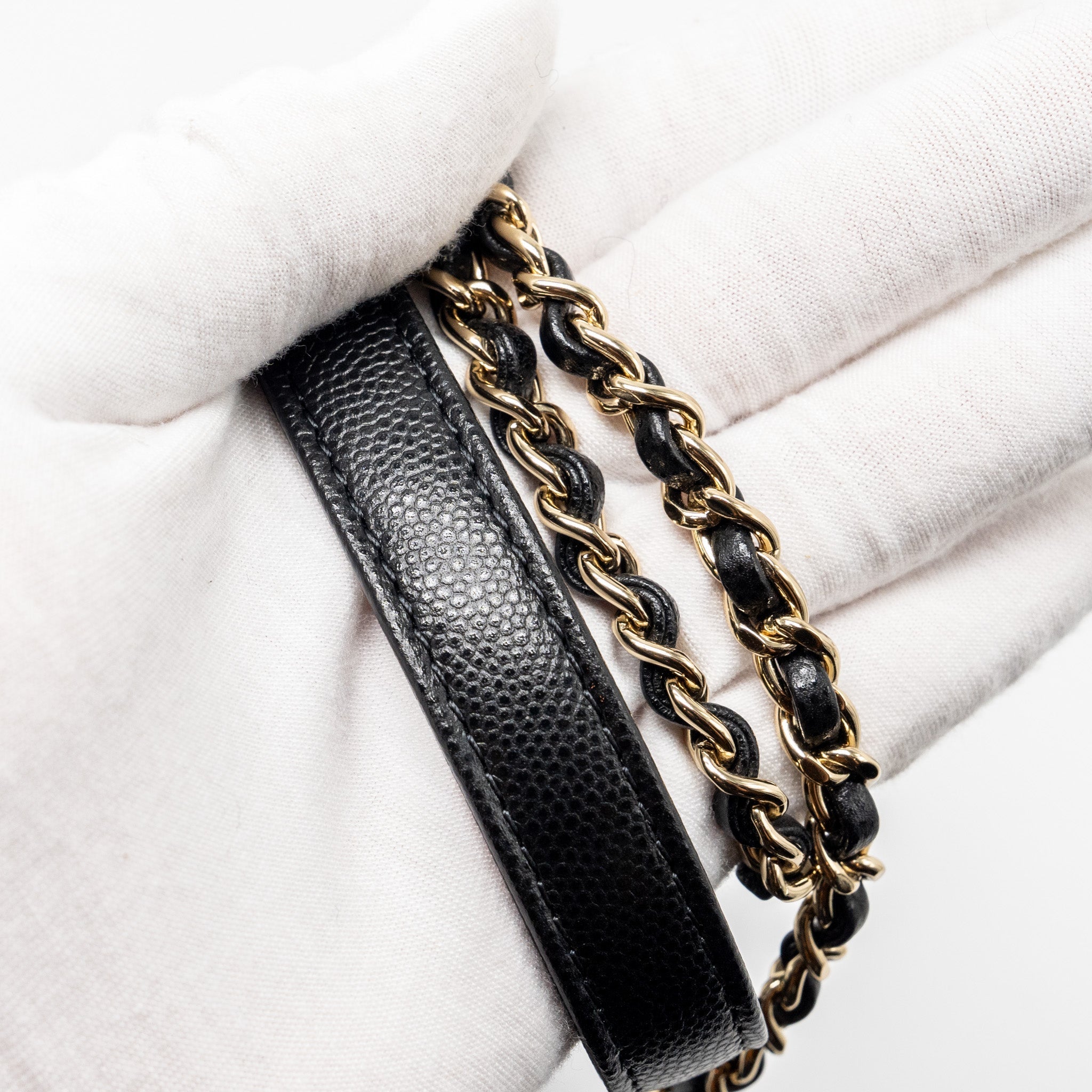 CHANEL SMALL COCO HANDLE CAVIAR BLACK LGHW (MICROCHIP)