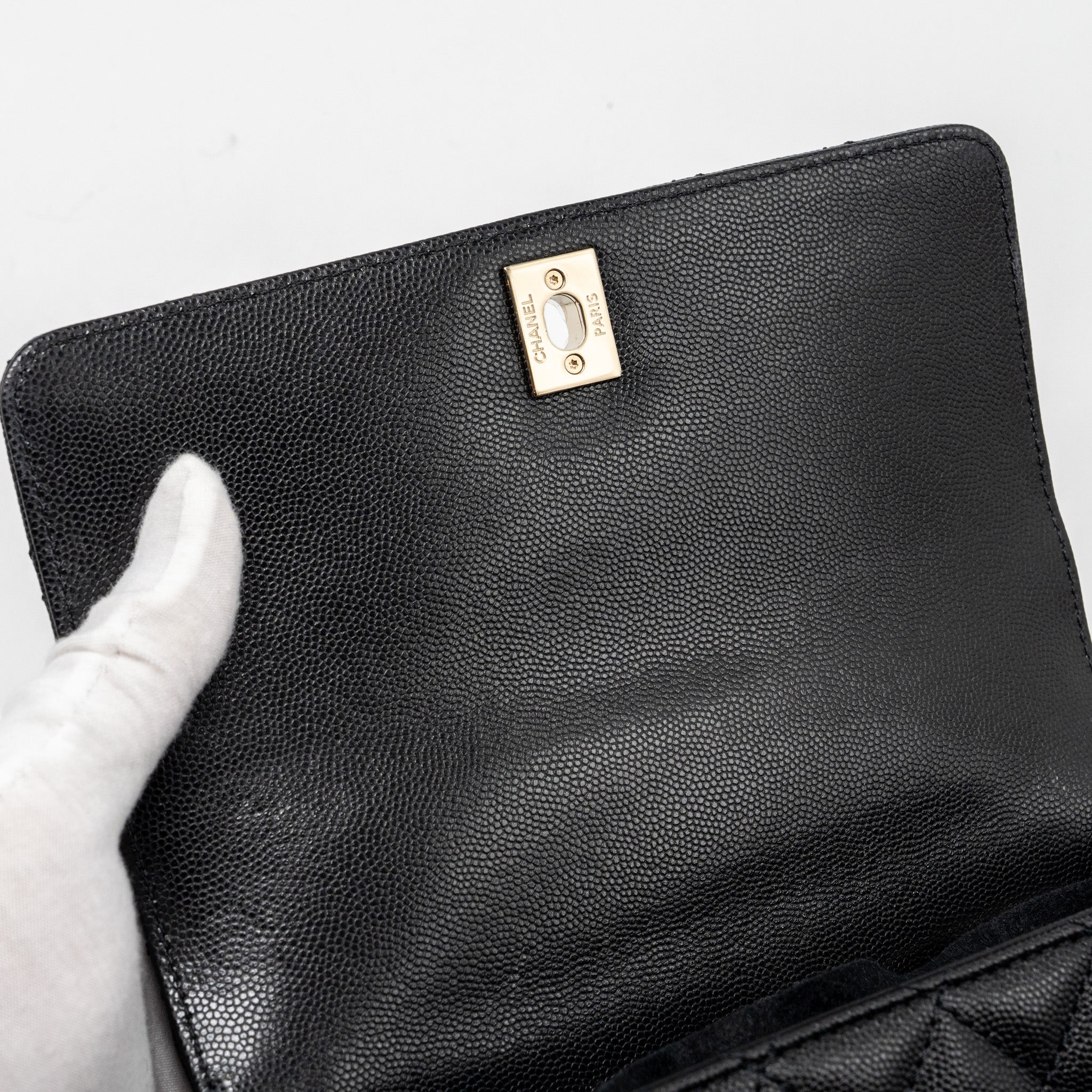 CHANEL SMALL COCO HANDLE CAVIAR BLACK LGHW (MICROCHIP)