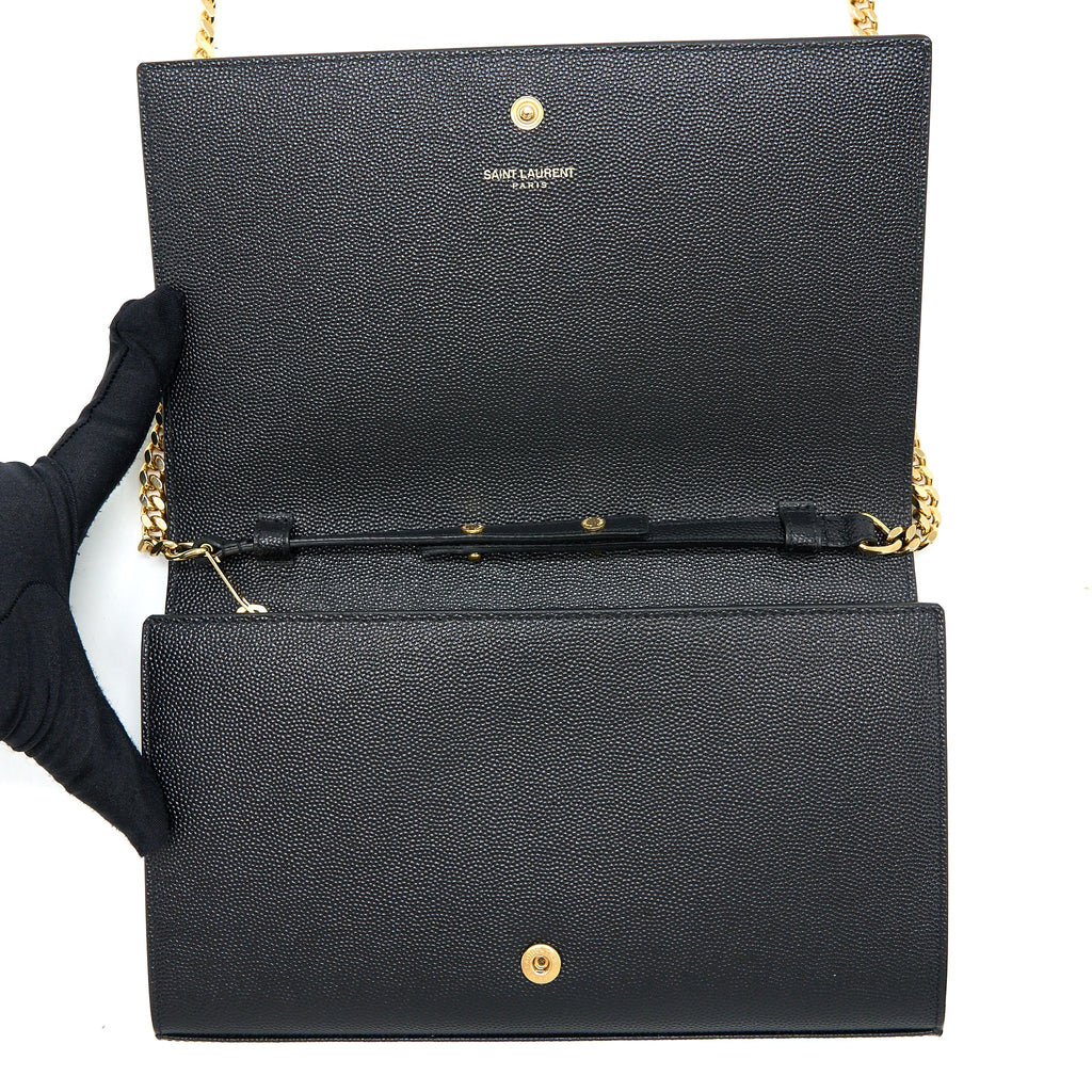 SAINT LAURENT / YSL KATE BAG GRAINED CALFSKIN BLACK GHW