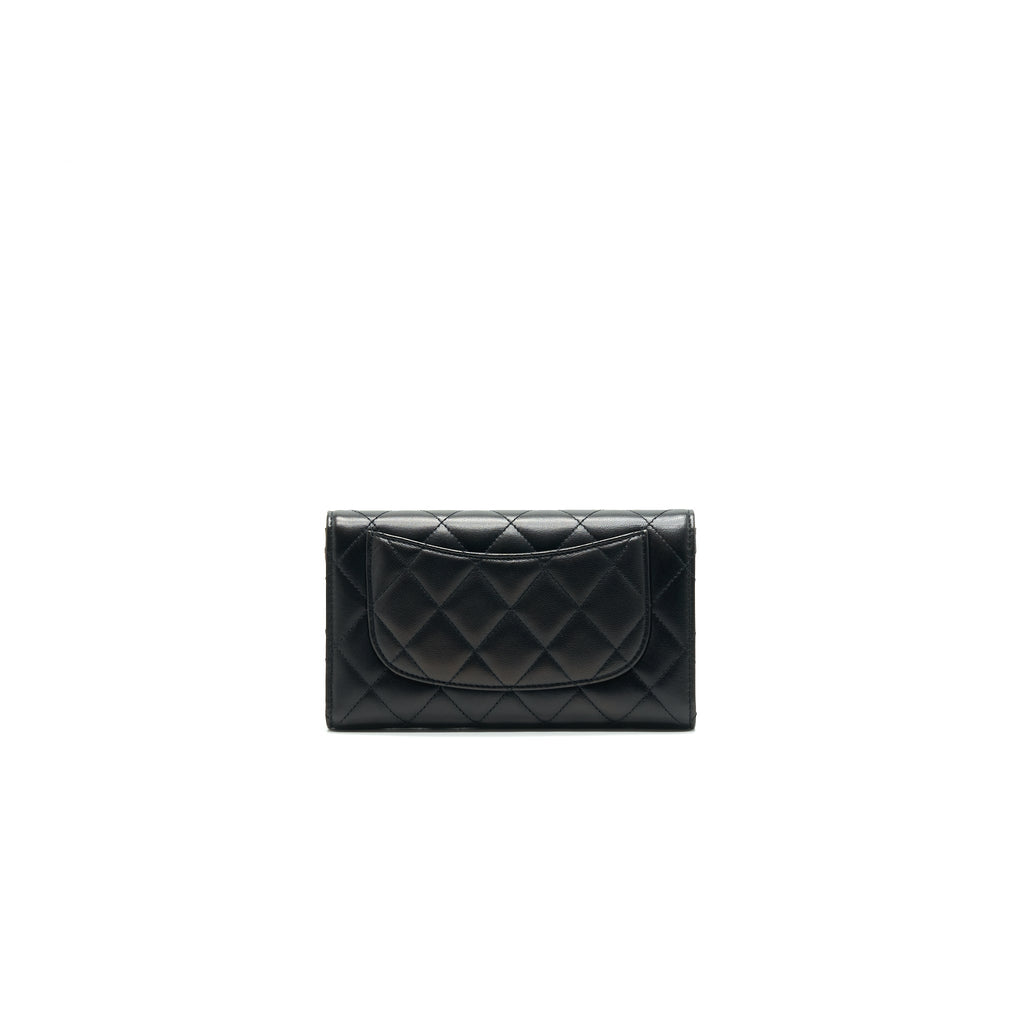CHANEL CLASSIC FLAP WALLET LAMBSKIN BLACK SHW