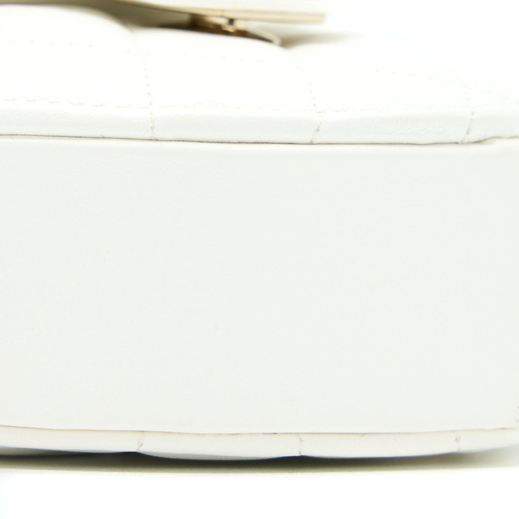 CHANEL SMALL HEART BAG LAMBSKIN WHITE LGHW
