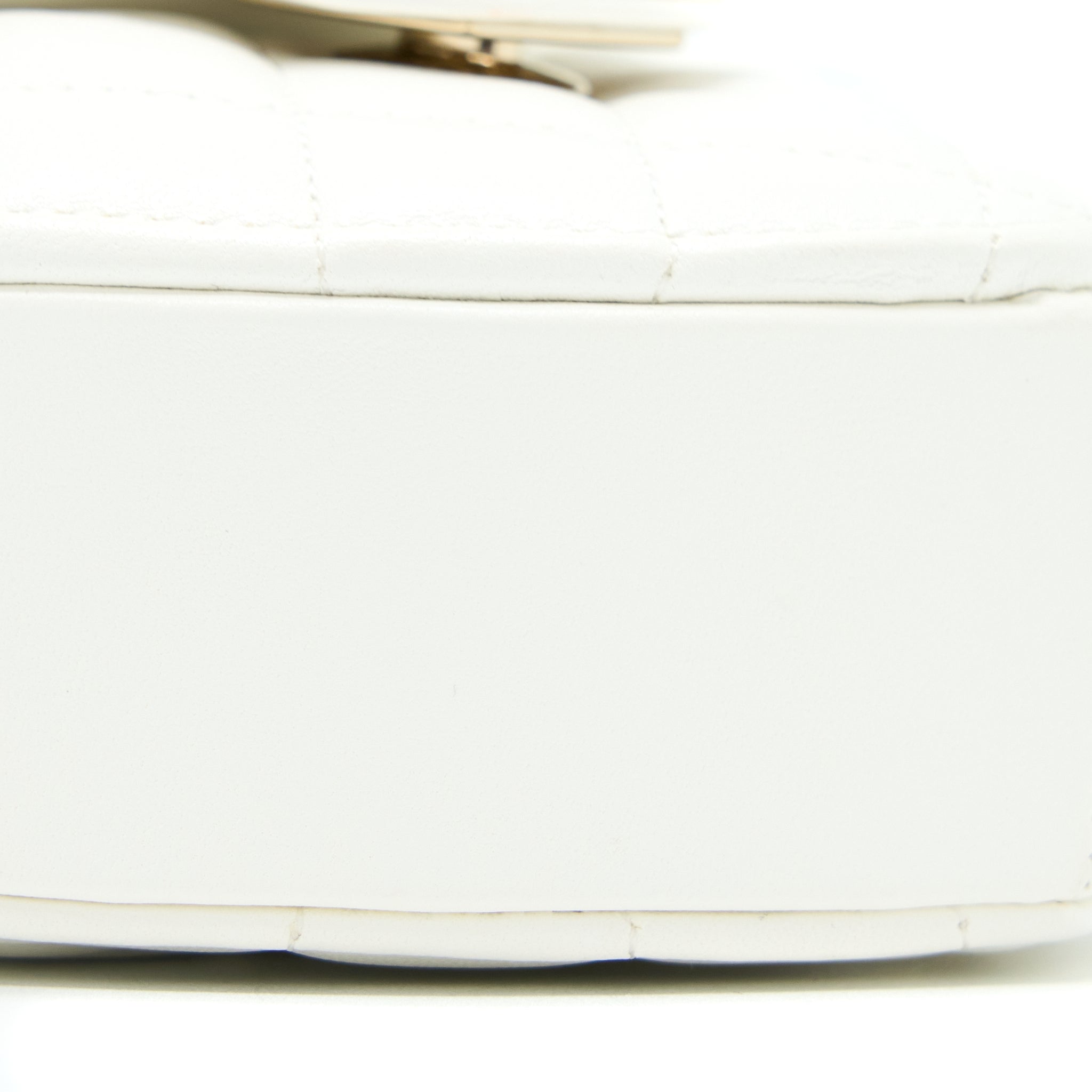 CHANEL SMALL HEART BAG LAMBSKIN WHITE LGHW