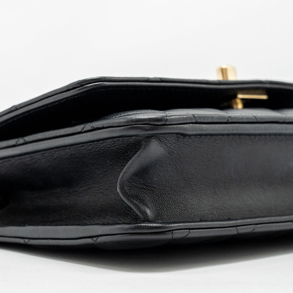 CHANEL TRENDY CC WALLET ON CHAIN LAMBSKIN BLACK LGHW (MICROCHIP)