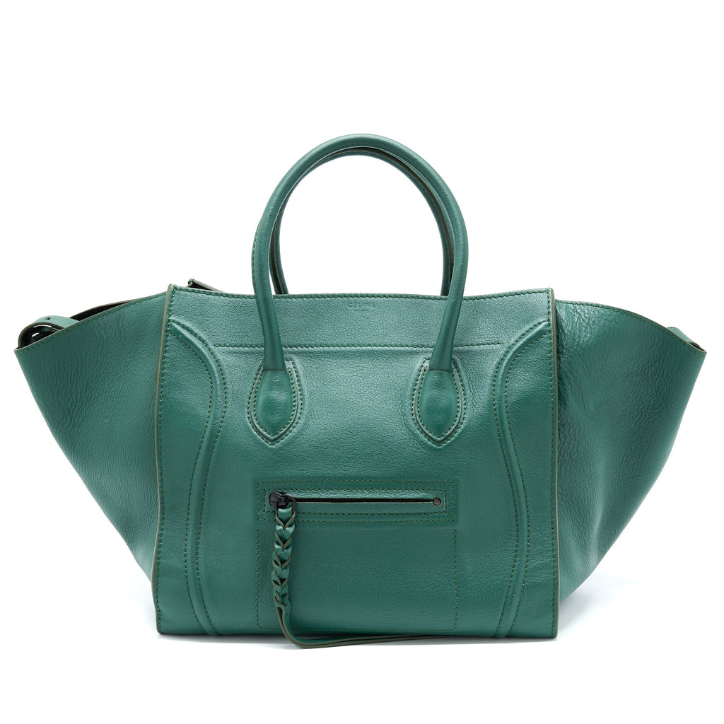 CELINE PHANTOM TOTE BAG DARK GREEN