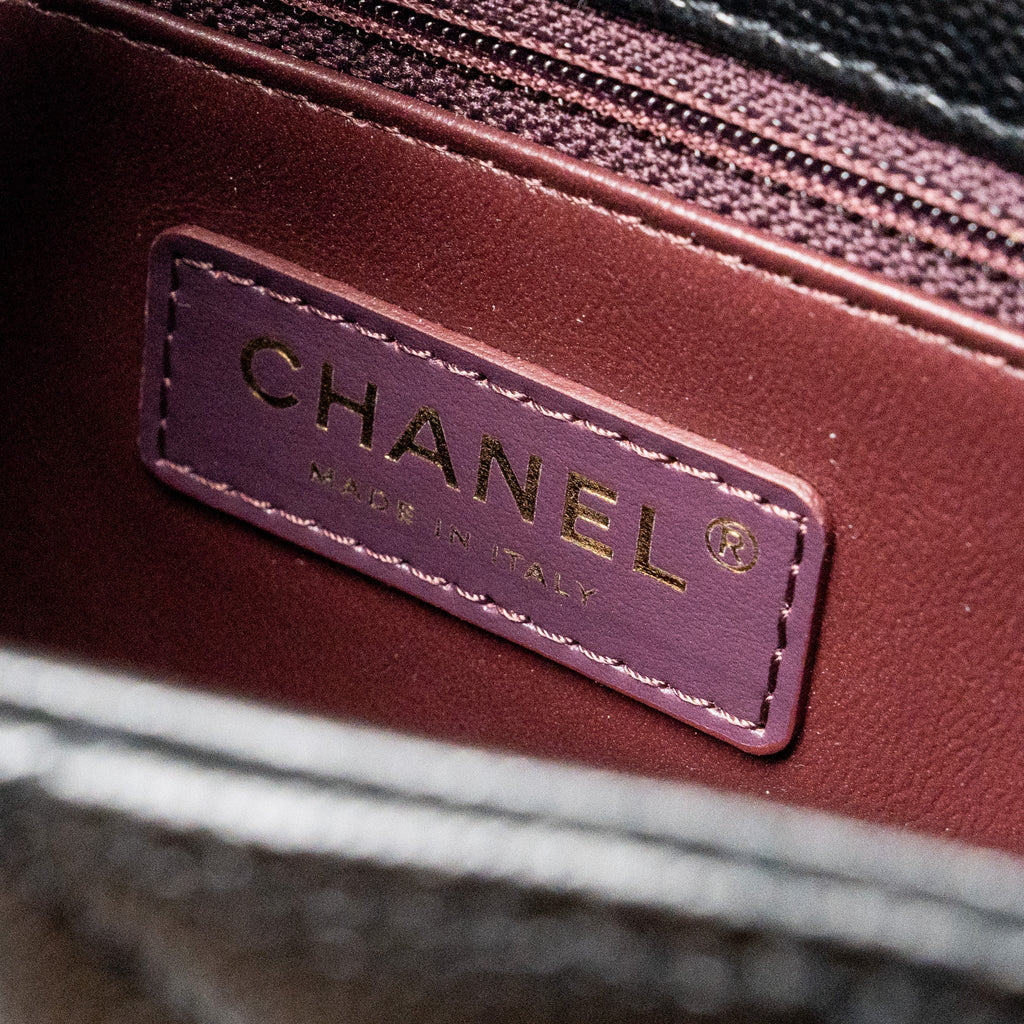 CHANEL SMALL COCO HANDLE CAVIAR BLACK LGHW (MICROCHIP)