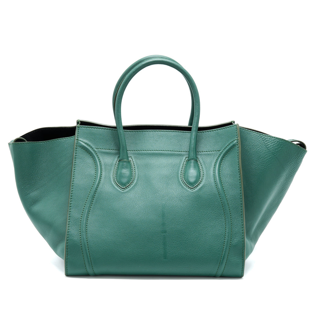CELINE PHANTOM TOTE BAG DARK GREEN