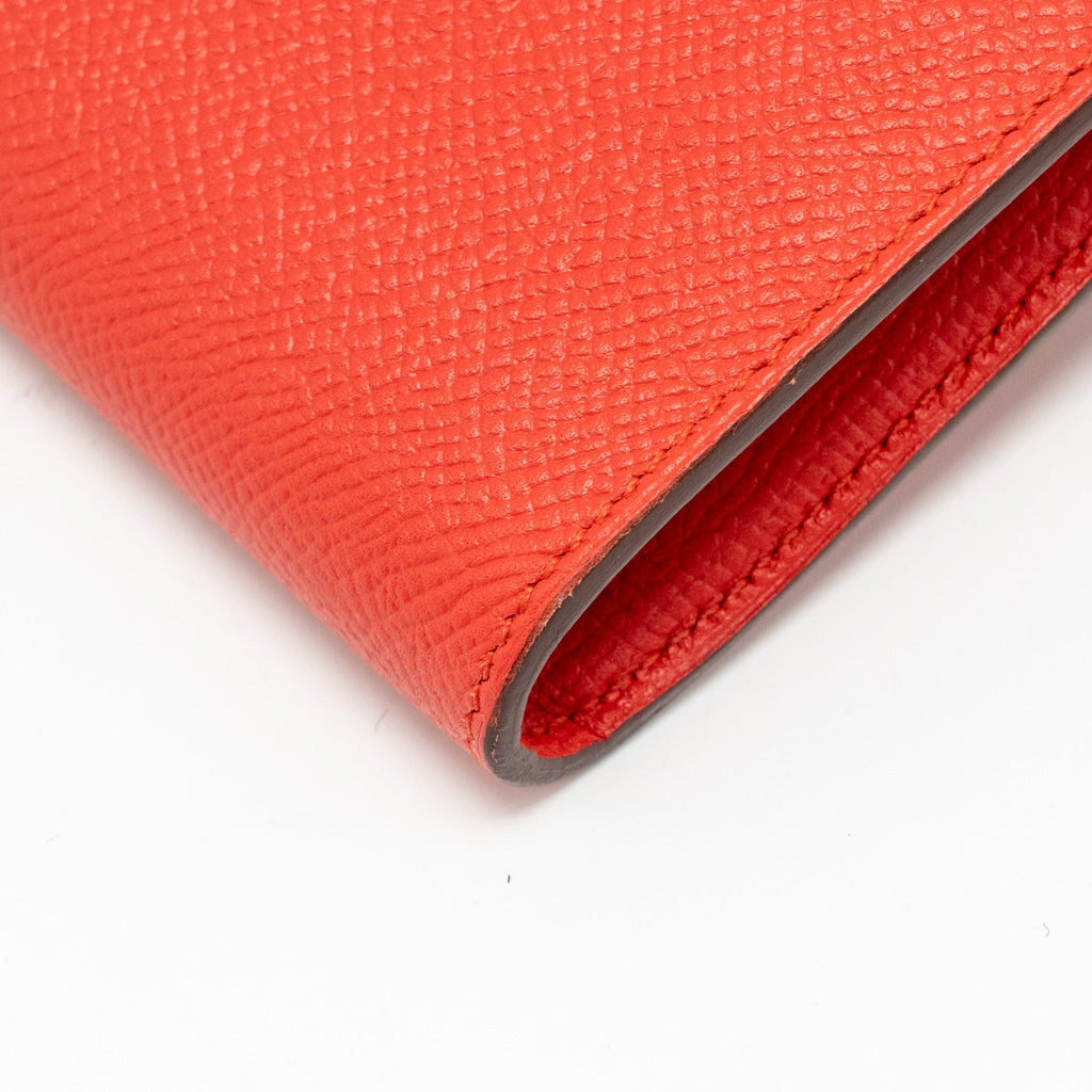 HERMES KELLY LONG WALLET EPSOM ROUGE TOMATE GHW
