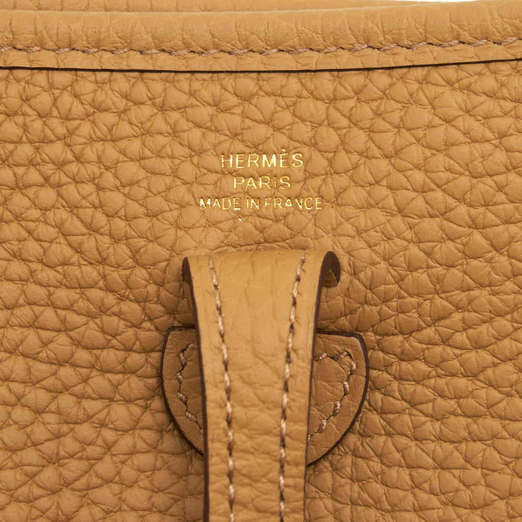 HERMES MINI EVELYNE 16 CLEMENCE BISCUIT GHW