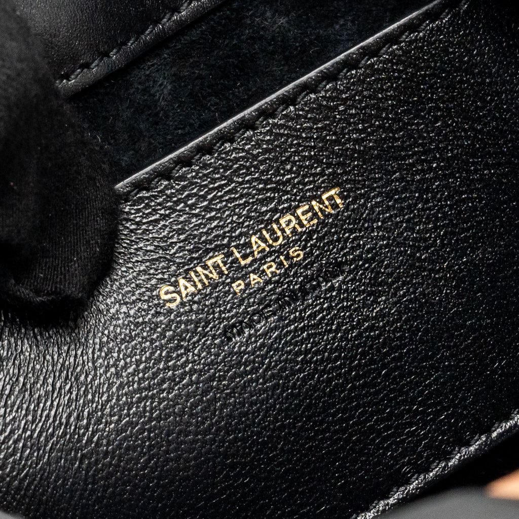 SAINT LAURENT/YSL MINI LE 5 A 7 HOBO BAG SMOOTH CALFSKIN BLACK GHW