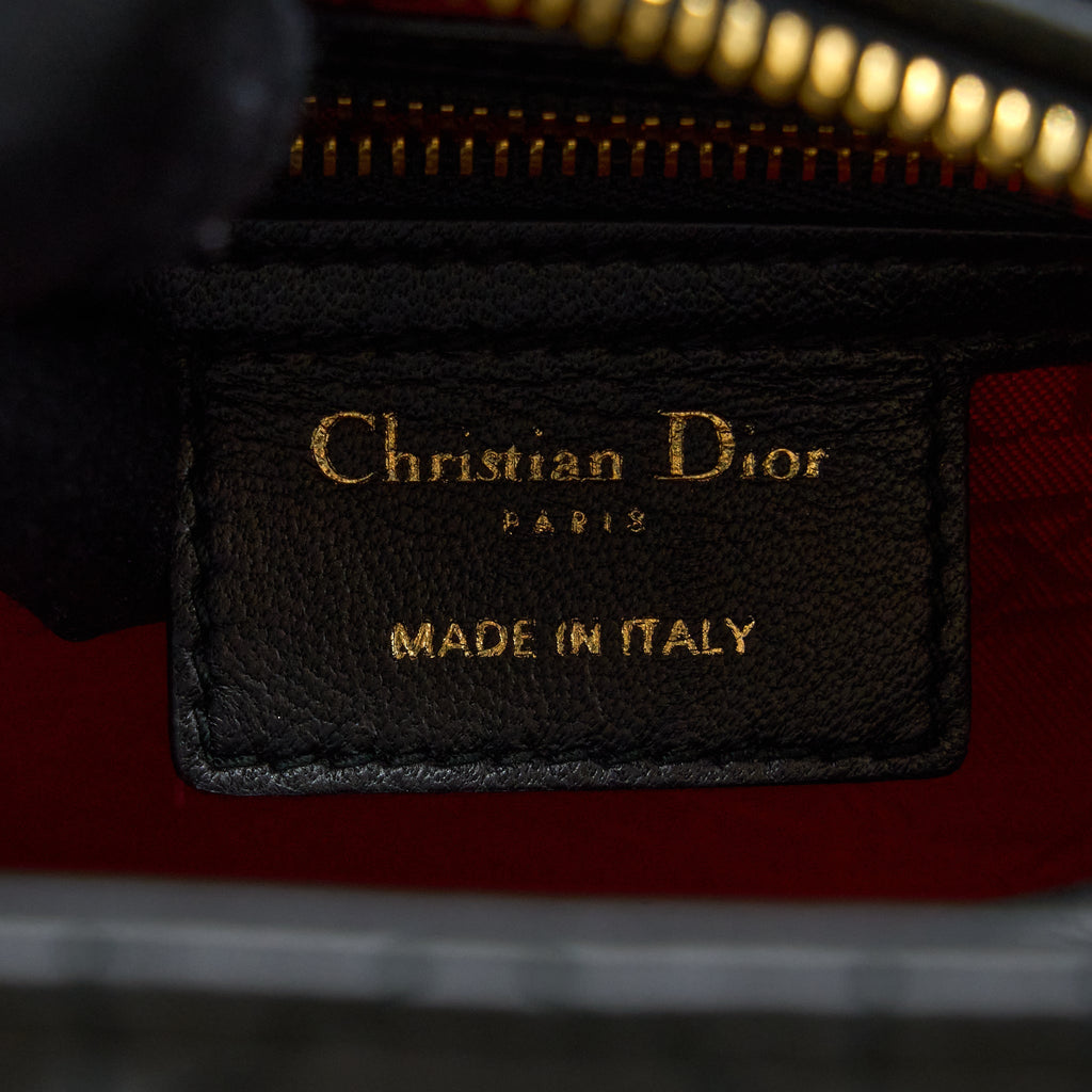 DIOR MEDIUM LADY DIOR LAMBSKIN BLACK GHW