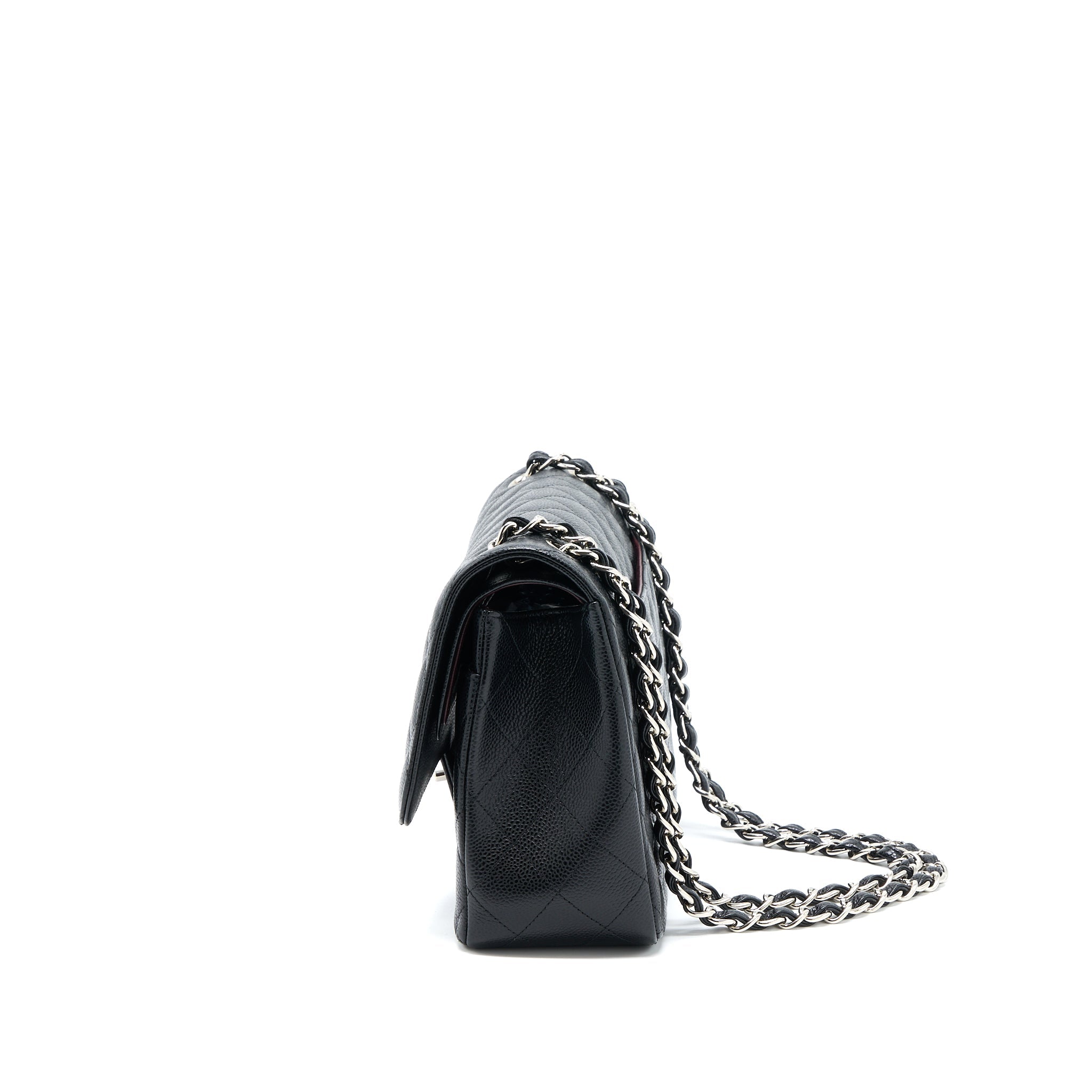 CHANEL JUMBO CLASSIC DOUBLE FLAP BAG CAVIAR BLACK SHW