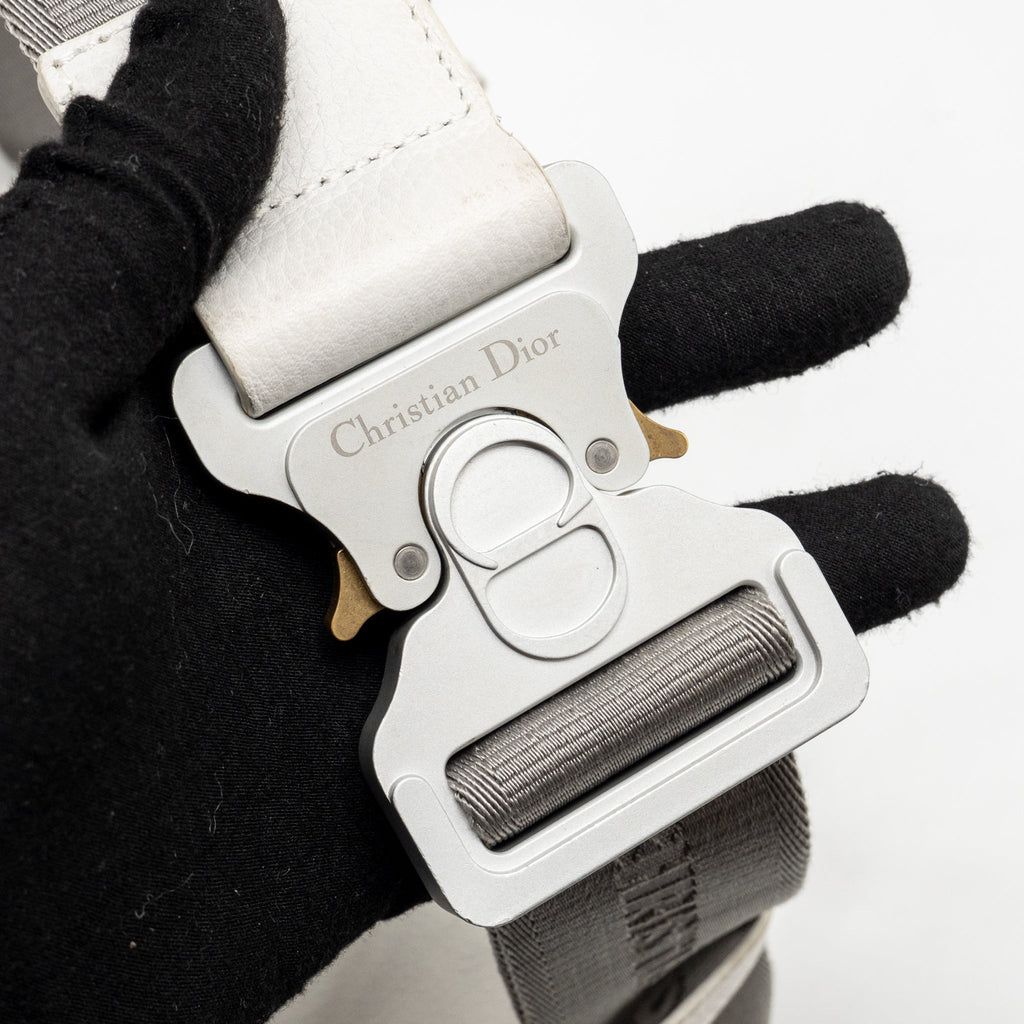 DIOR HOMME SADDLE BELT BAG CALFSKIN WHITE SHW