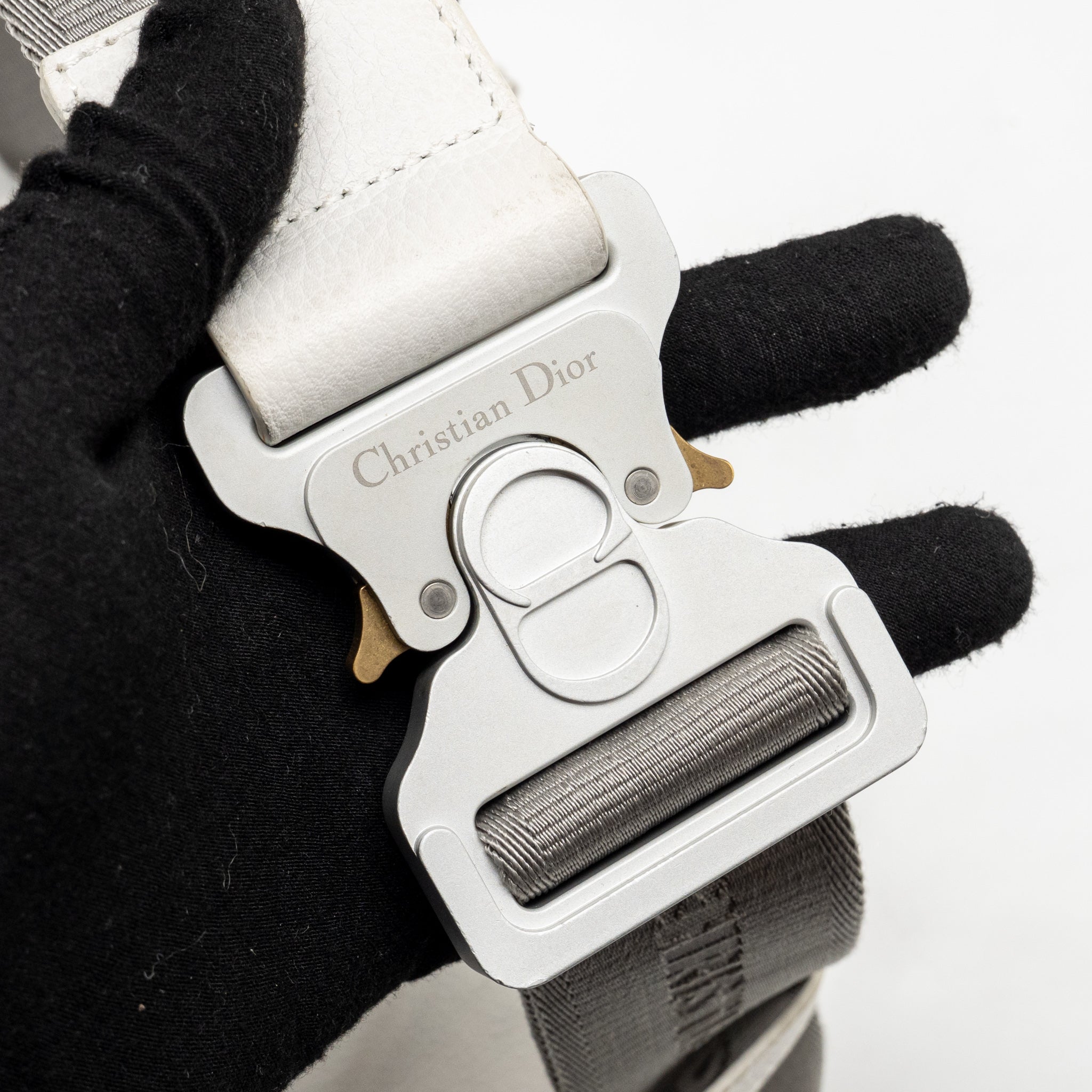 DIOR HOMME SADDLE BELT BAG CALFSKIN WHITE SHW