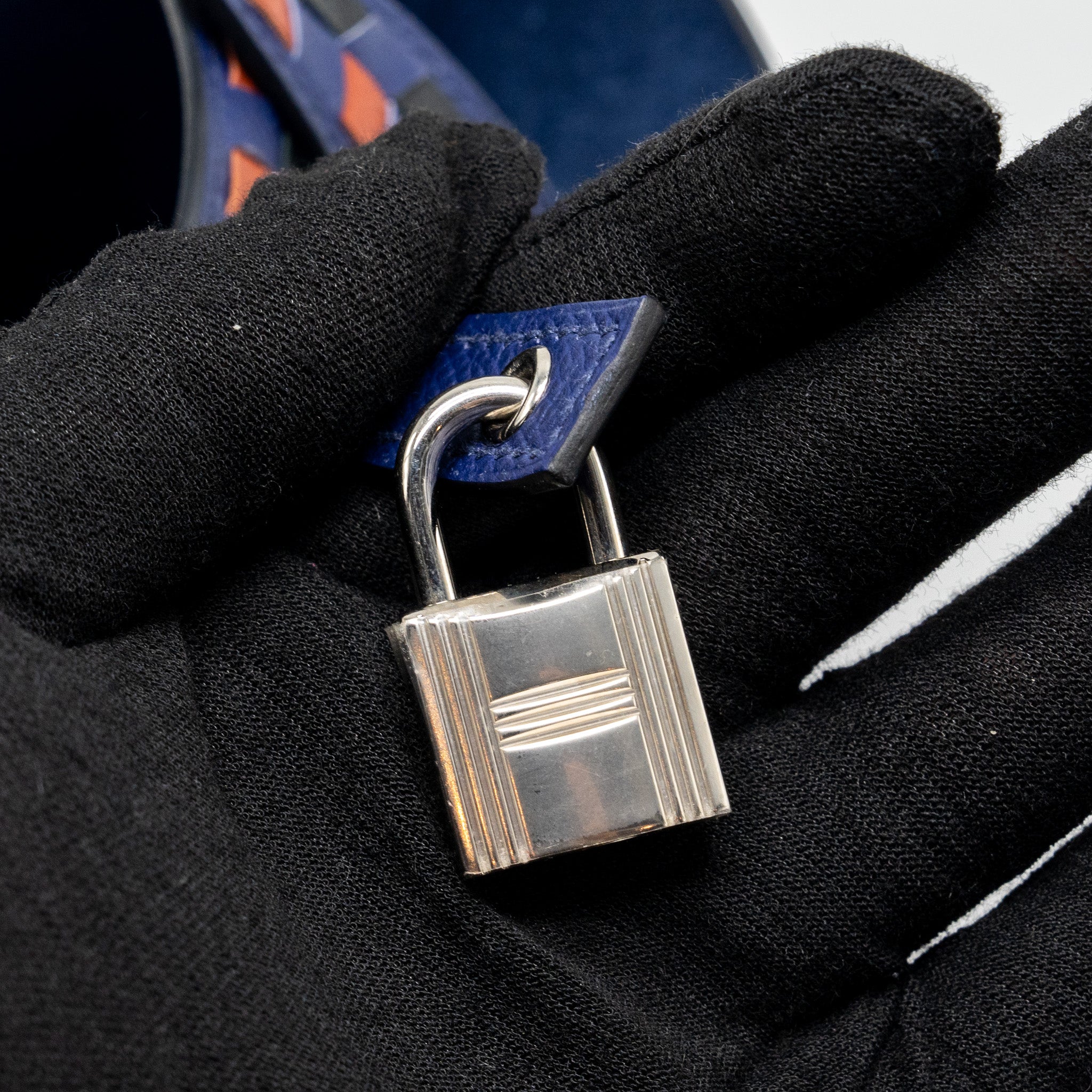 HERMES PICOTIN 18 LOCK BAG EPSOM BLUE ENCRE/ BRIQUE / BLACK SHW