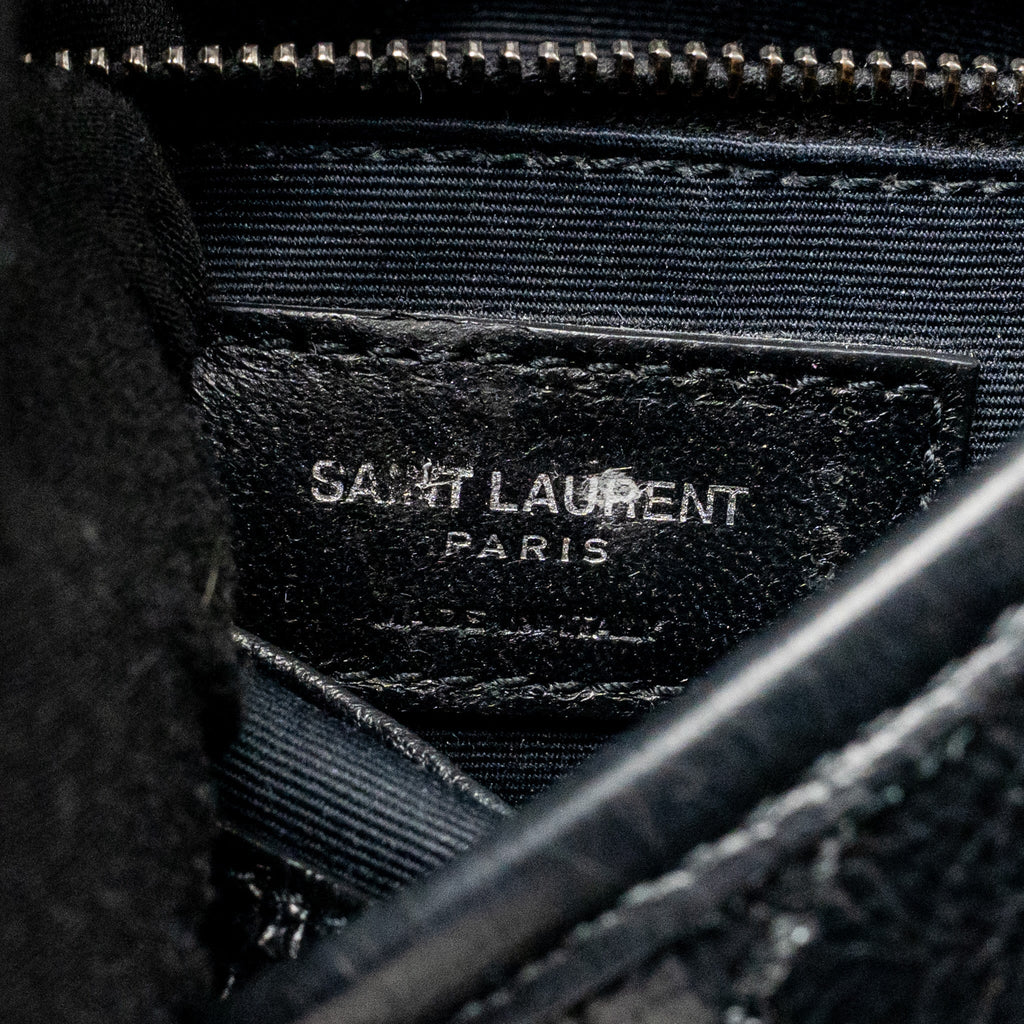 SAINT LAURENT / YSL NIKI CHAIN WALLET CRINKLED CALFSKIN BLACK SHW