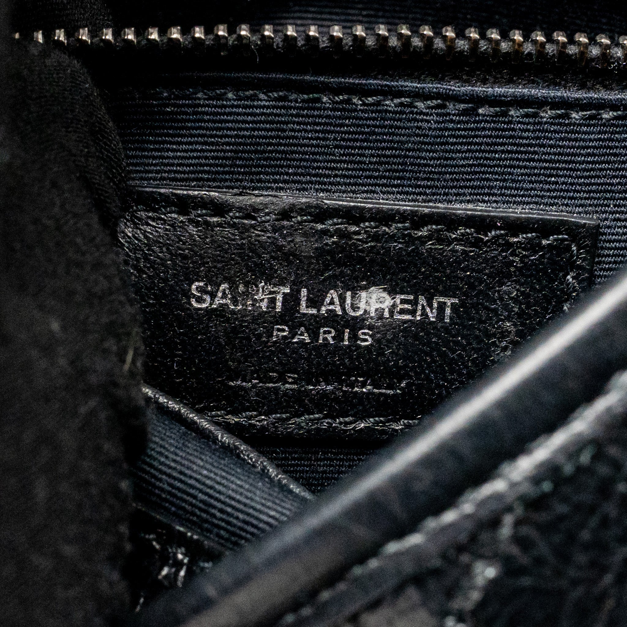 SAINT LAURENT / YSL NIKI CHAIN WALLET CRINKLED CALFSKIN BLACK SHW
