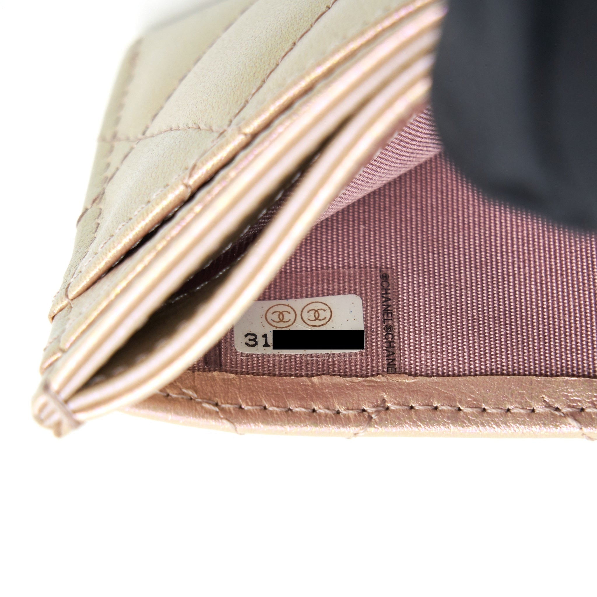 CHANEL 21K IRIDESCENT PINK FLAT CARD HOLDER