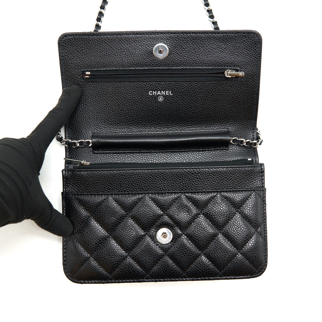CHANEL CLASSIC WALLET ON CHAIN CAVIAR BLACK SHW