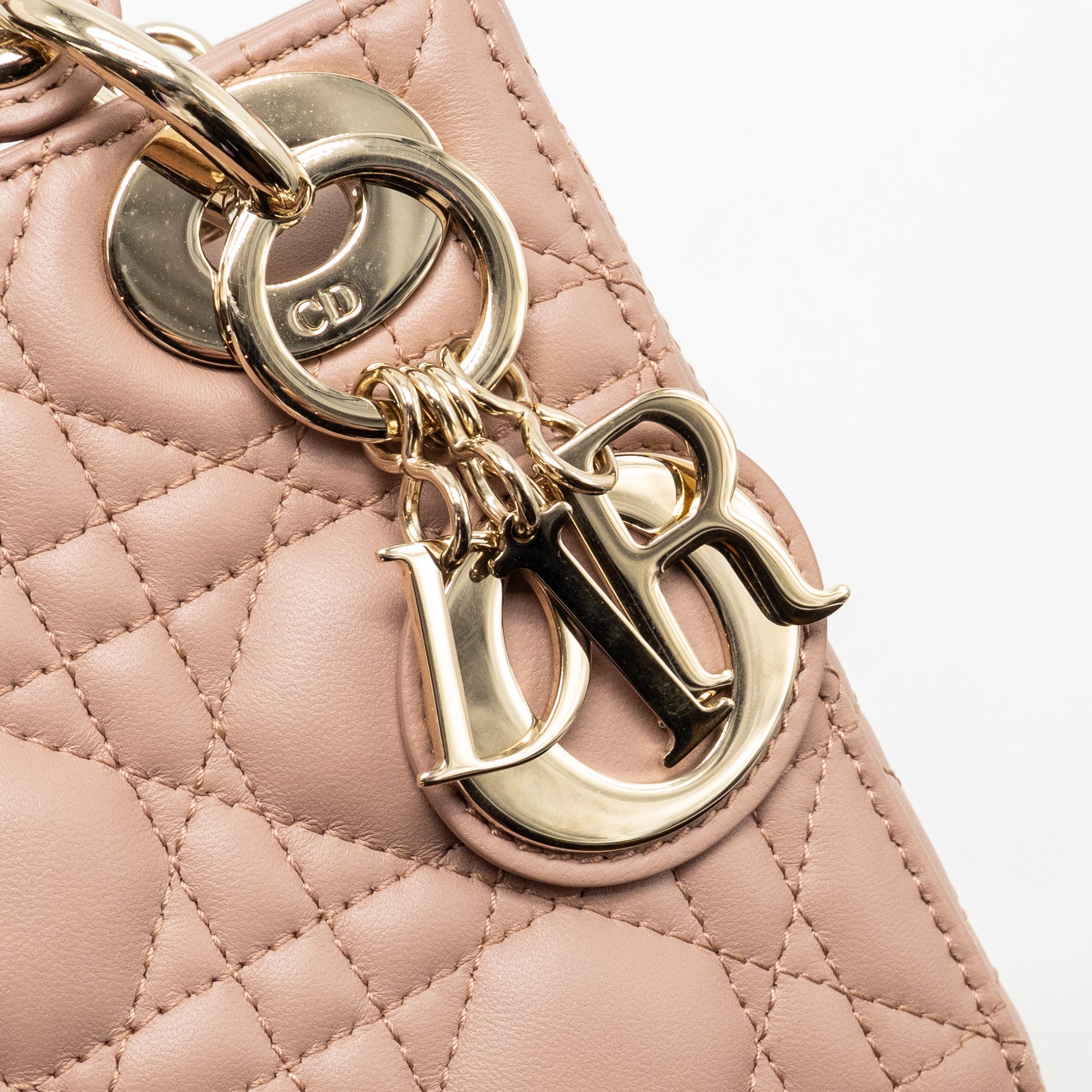 DIOR MINI LADY DIOR BAG LAMBSKIN BLUSH LGHW