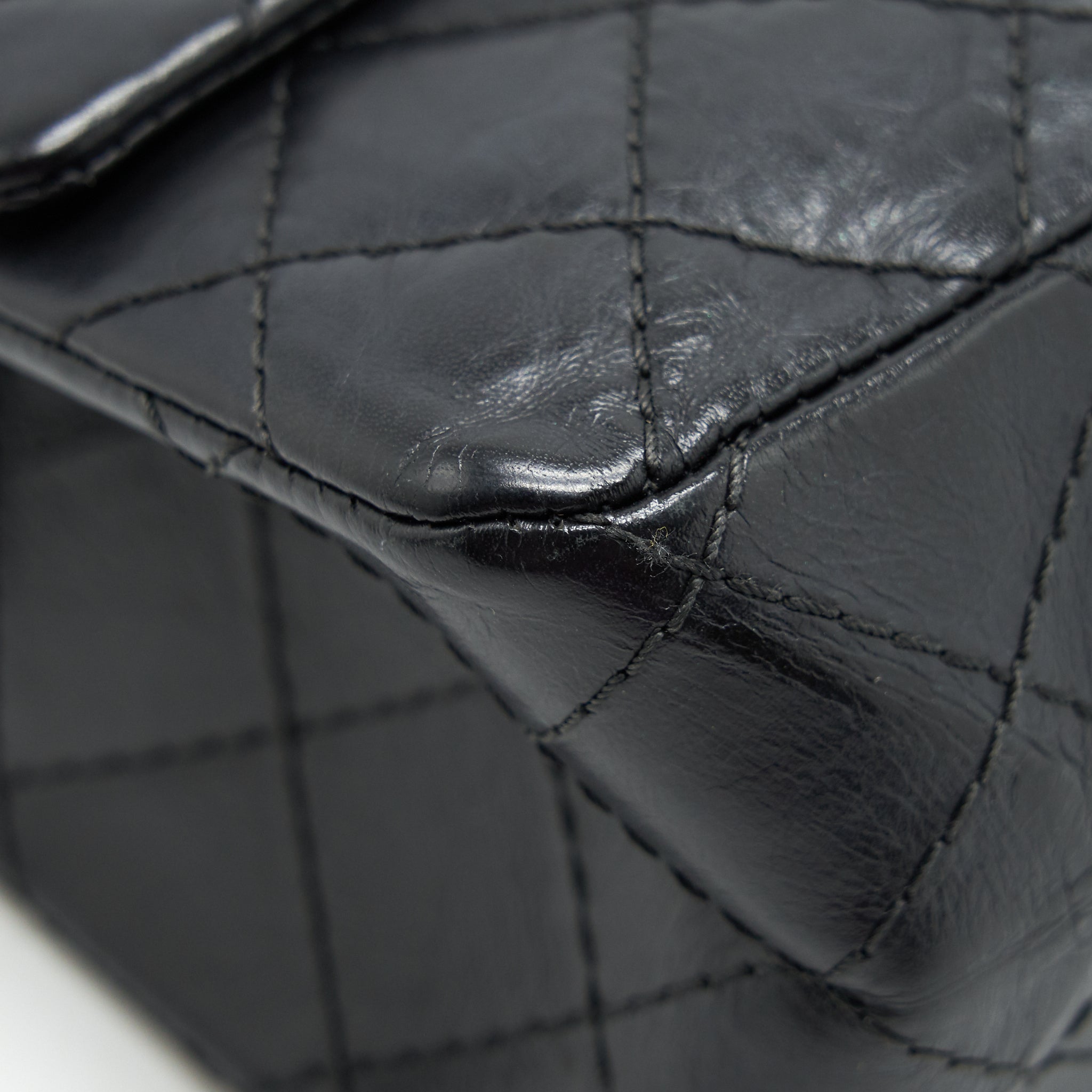 CHANEL REISSUE 2.55 DOUBLE FLAP BAG CALFSKIN BLACK SHW