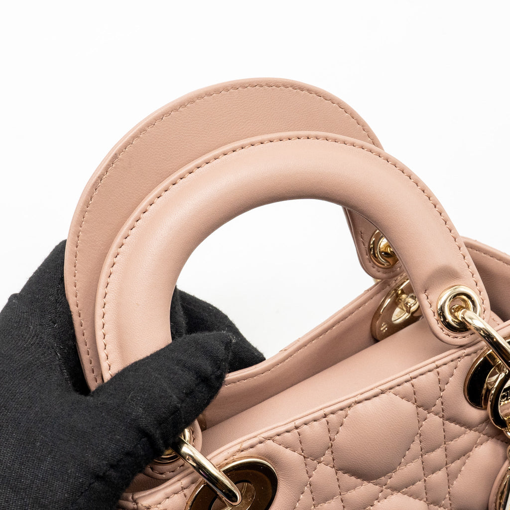 DIOR MINI LADY DIOR BAG LAMBSKIN BLUSH LGHW