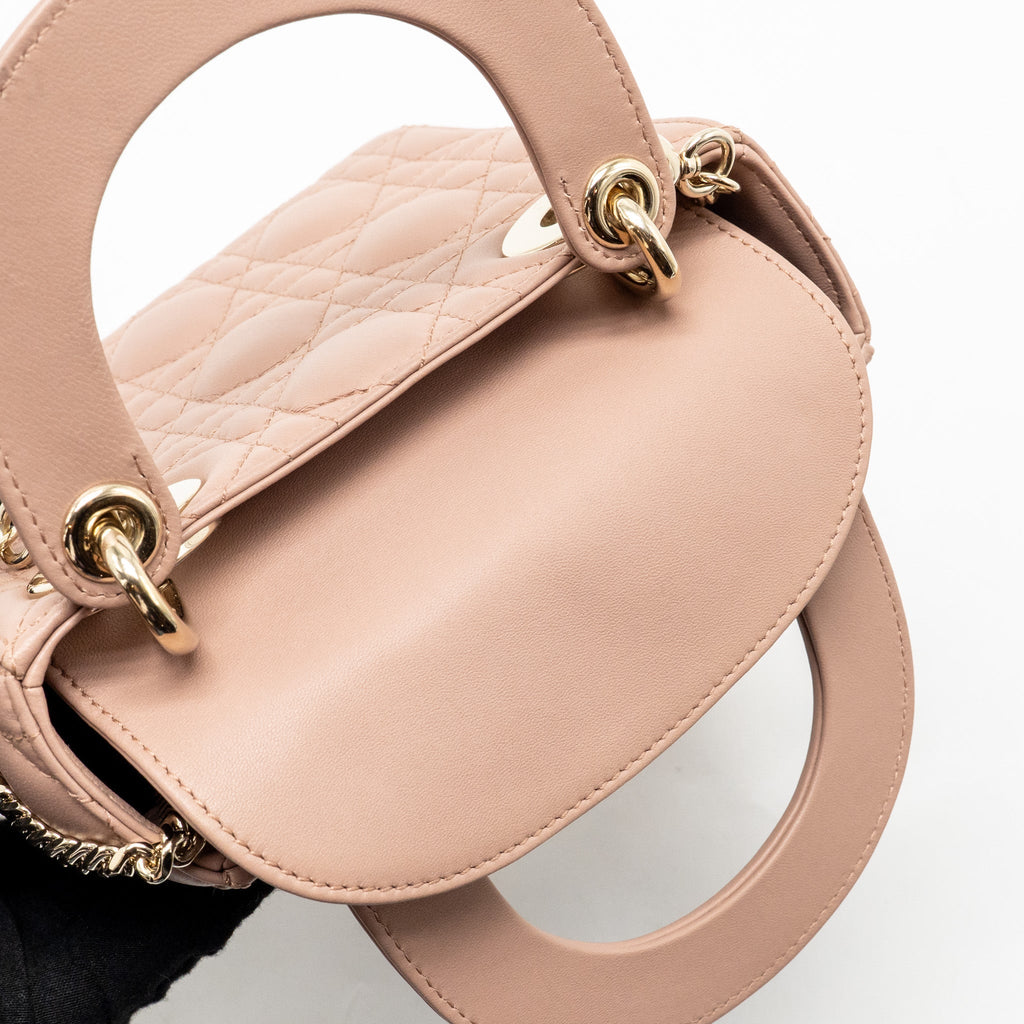 DIOR MINI LADY DIOR BAG LAMBSKIN BLUSH LGHW