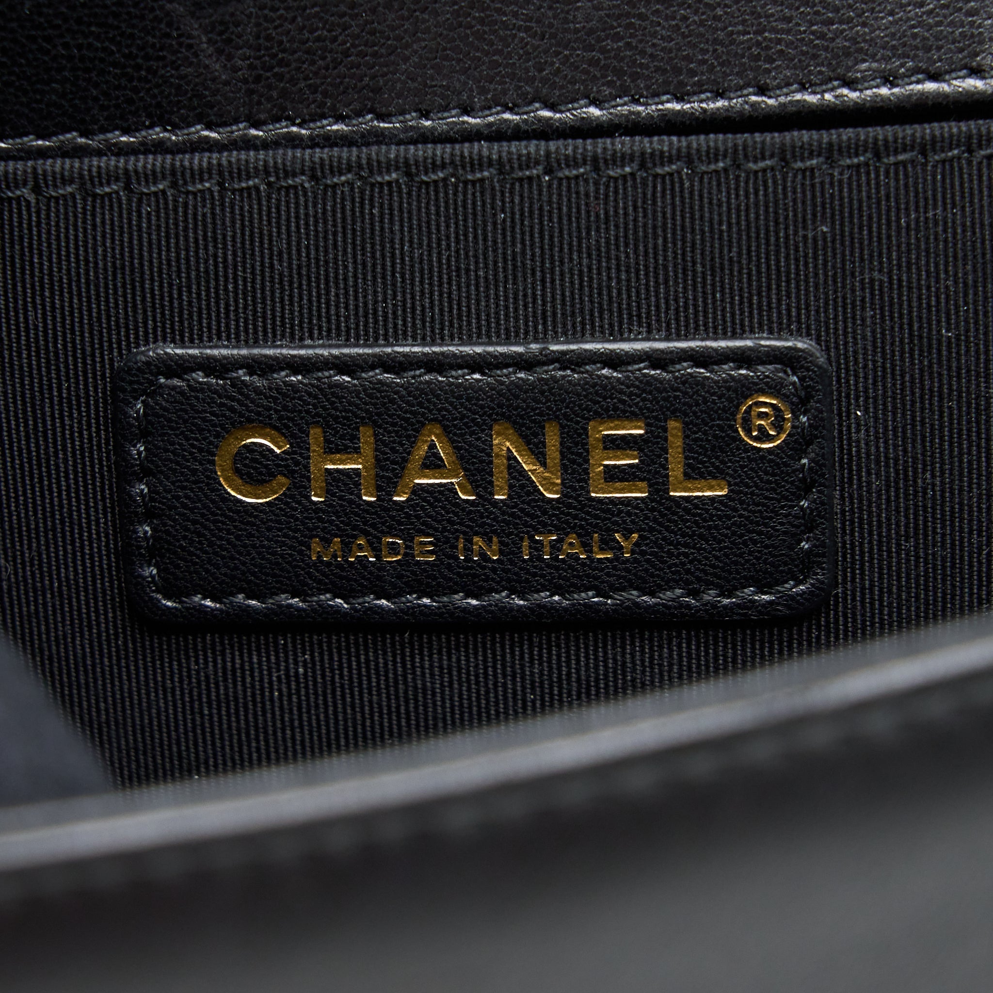 CHANEL SMALL JACKET BOY BAG LAMBSKIN/TWEED BLACK GHW
