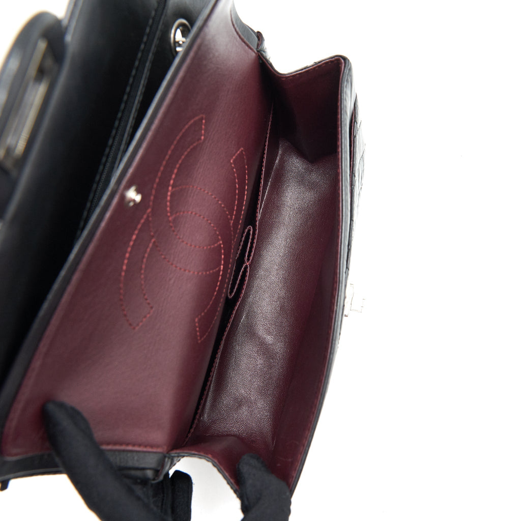CHANEL REISSUE 2.55 DOUBLE FLAP BAG CALFSKIN BLACK SHW