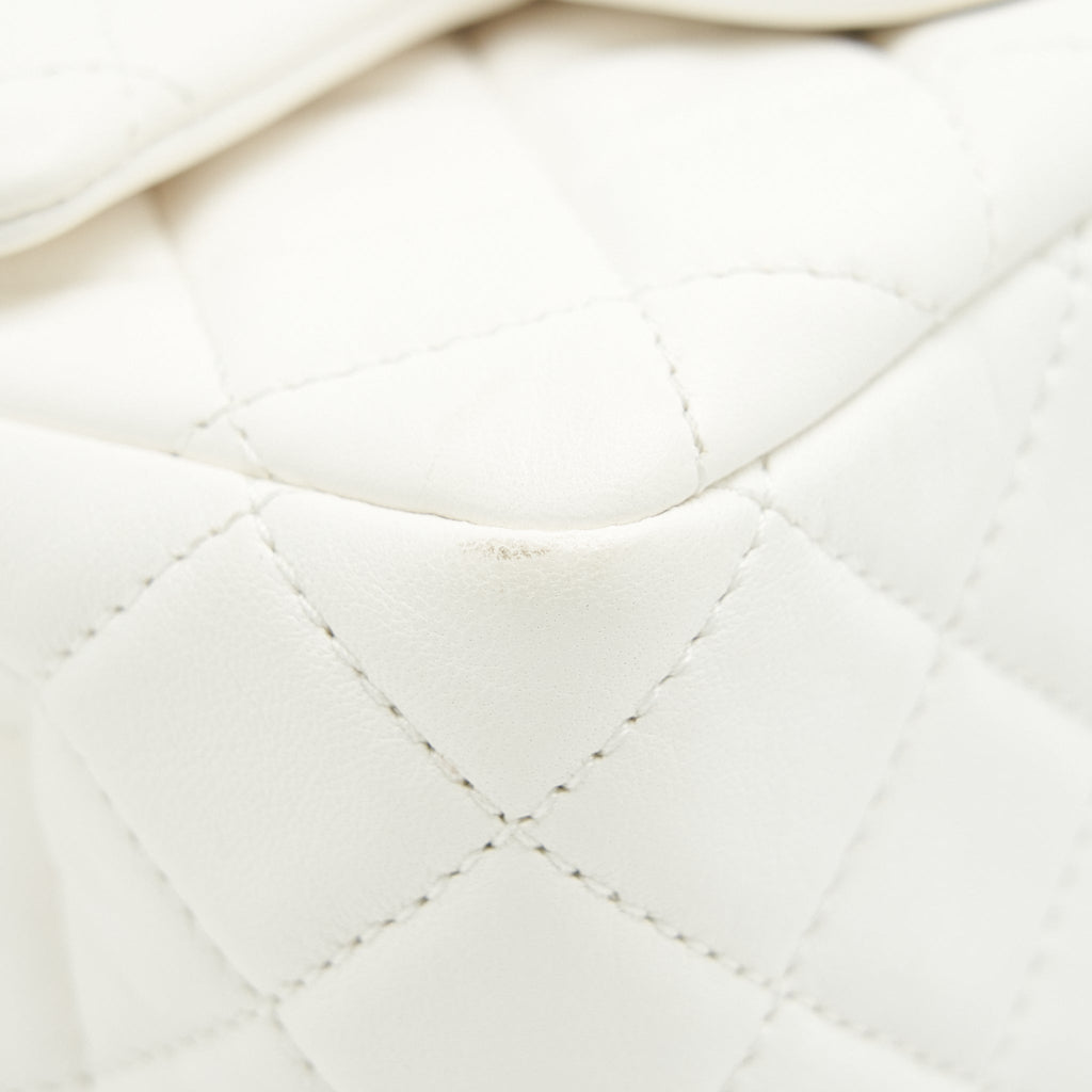 CHANEL PEARL CRUSH MINI SQUARE FLAP BAG WHITE GHW