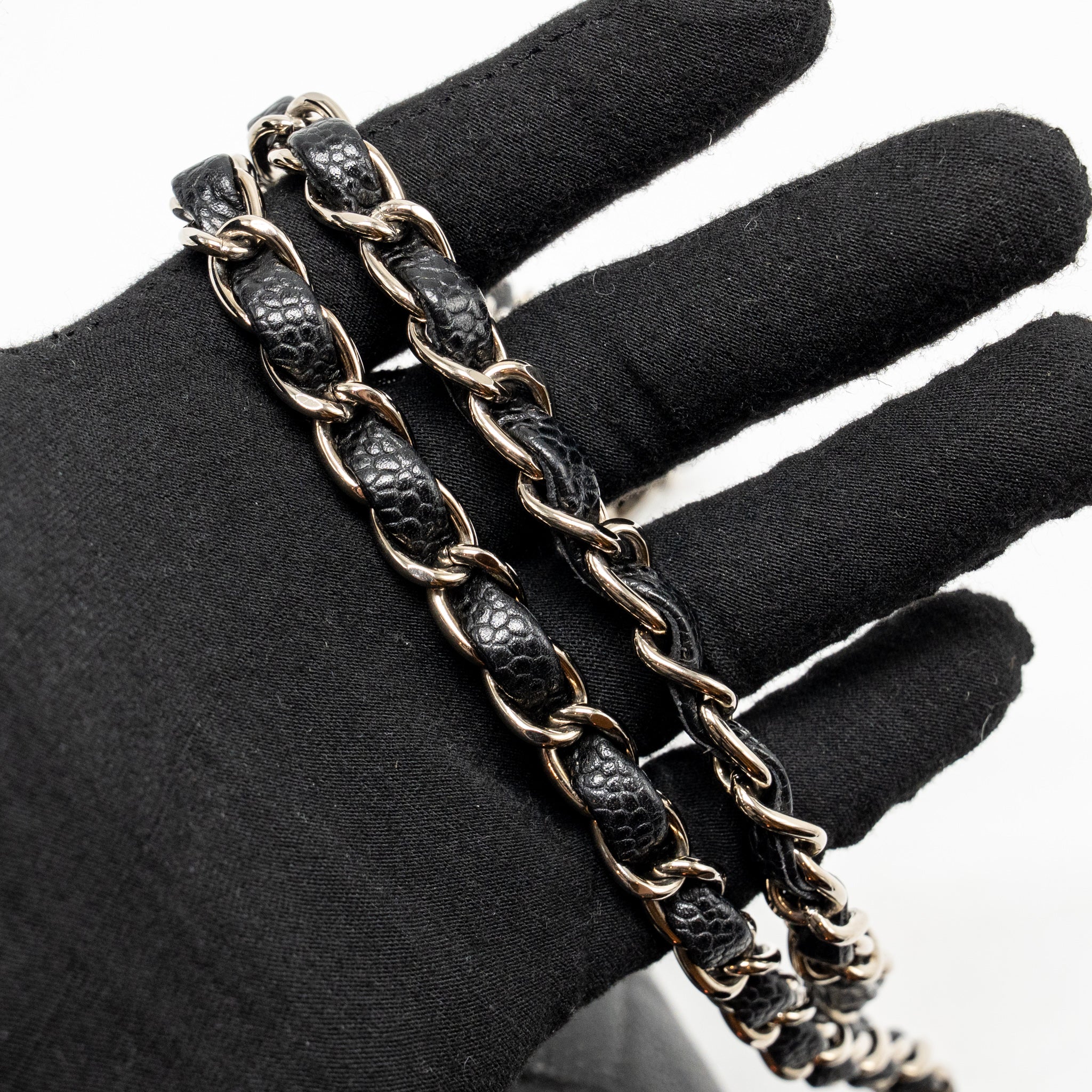CHANEL MEDIUM CLASSIC DOUBLE FLAP BAG CAVIAR BLACK SHW