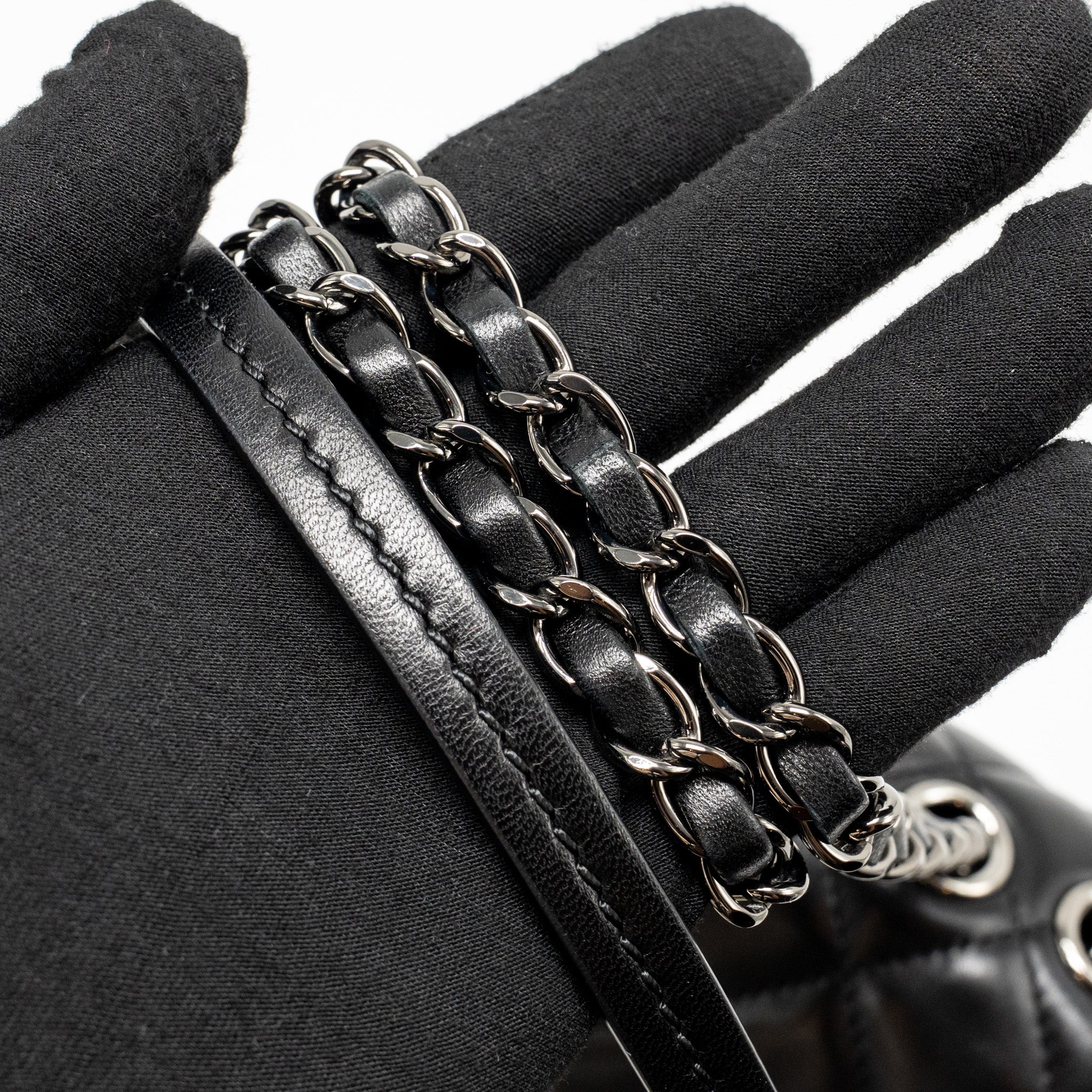 CHANEL COCO LOOP SINGLE FLAP BAG LAMBSKIN BLACK SHW
