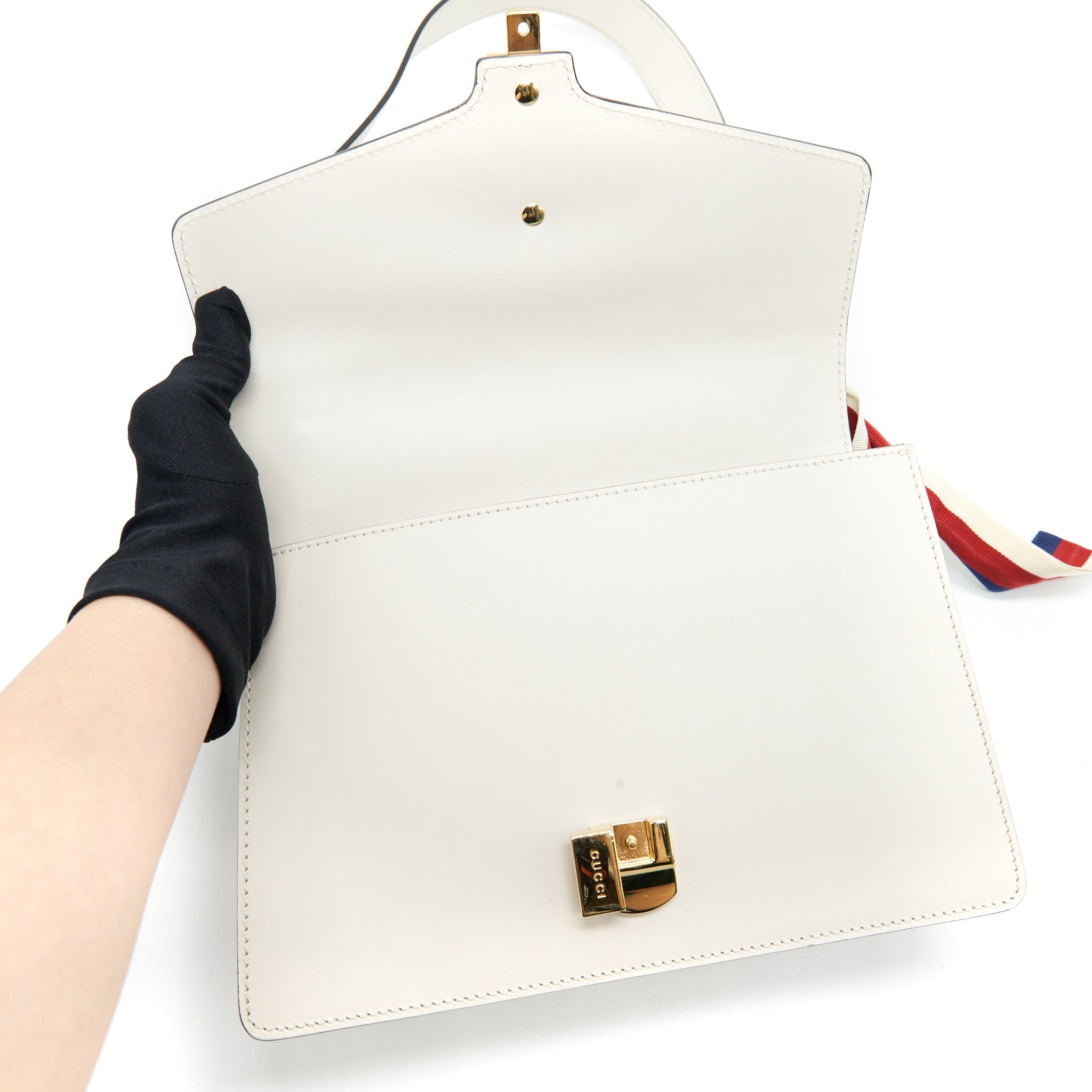 GUCCI SMALL SYLVIE BAG WHITE