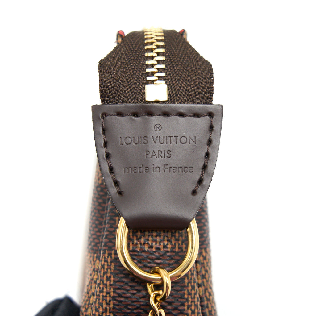 LOUIS VUITTON MINI POCHETTE ACCESSORY DAMIER EBENE GHW