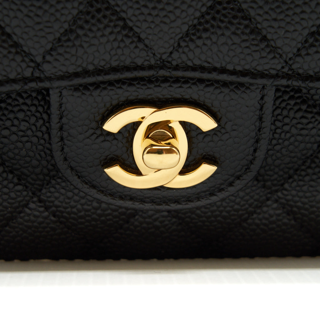 CHANEL SMALL CLASSIC DOUBLE FLAP CAVIAR BLACK GHW