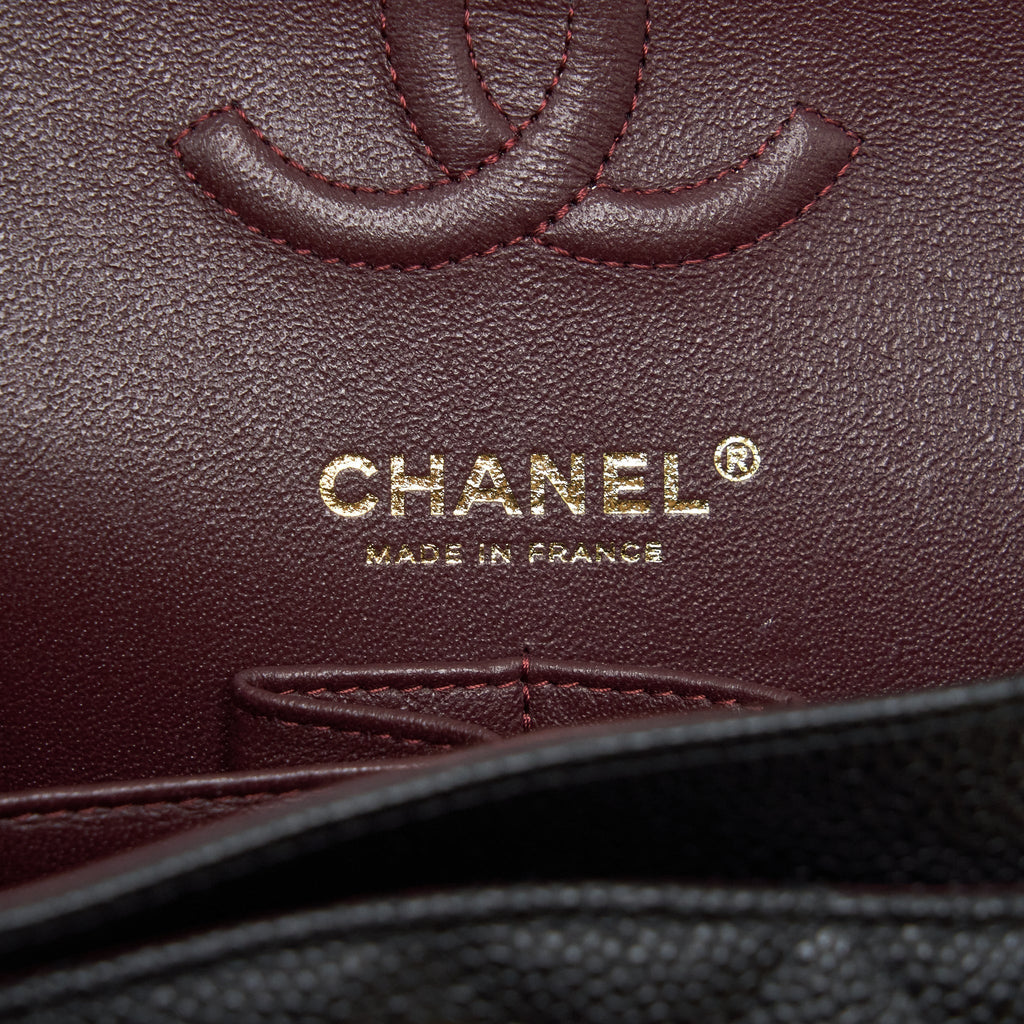 CHANEL SMALL CLASSIC DOUBLE FLAP CAVIAR BLACK GHW