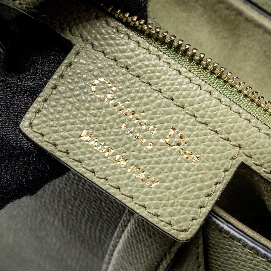 DIOR MEDIUM SADDLE BAG GRAINED CALFSKIN GREEN GHW