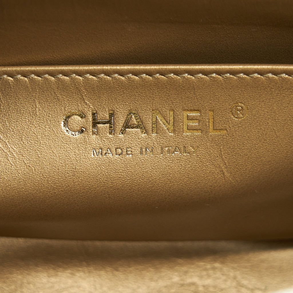 CHANEL PEARL CRUSH MINI SQUARE FLAP BAG WHITE GHW