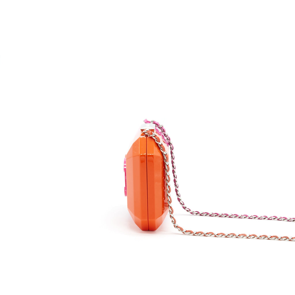CHANEL RUNWAY MINAUDIERE CLUTCH PINK/ ORANGE