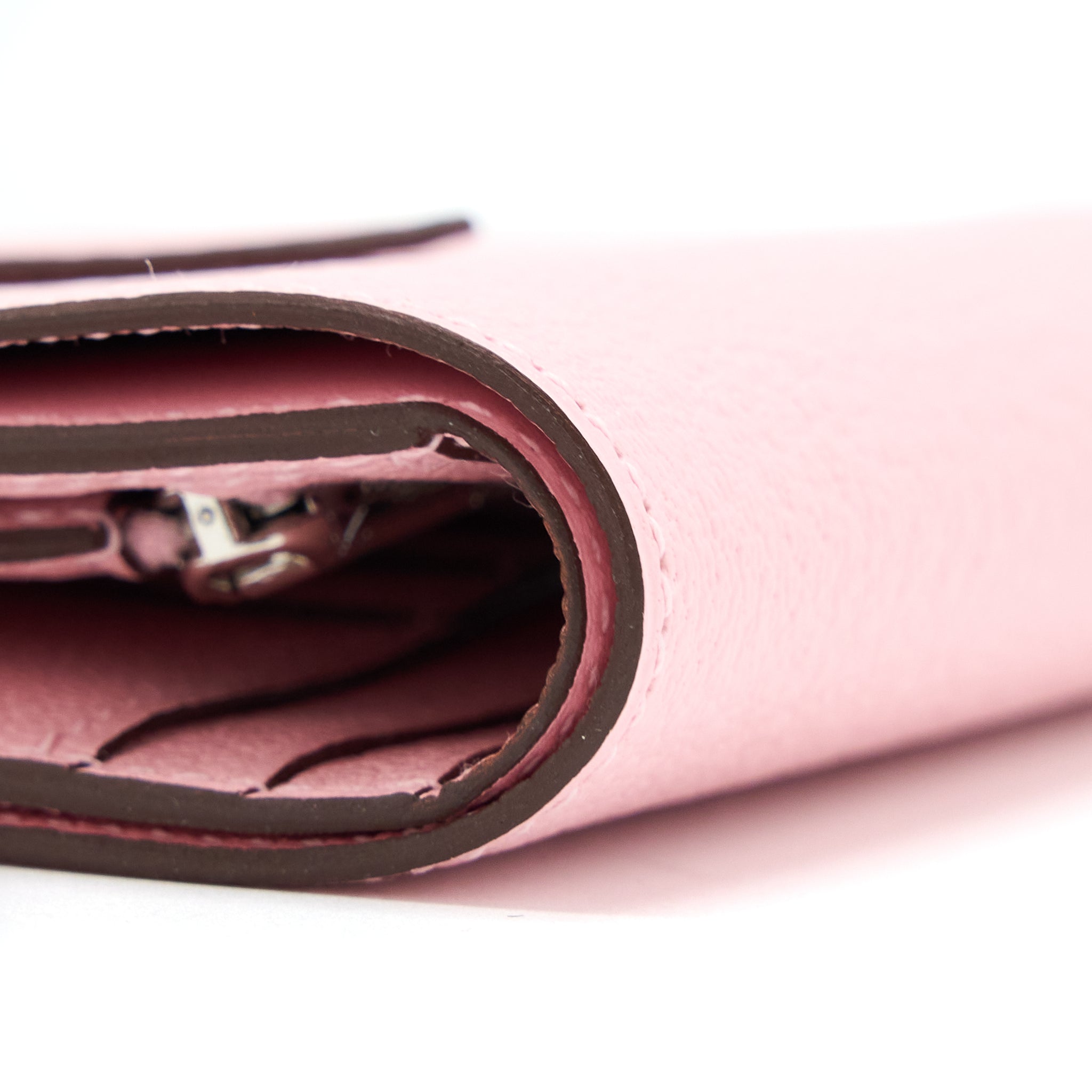 HERMES BEARN COMPACT WALLET CHEVRE MYSORE 3Q ROSE SAKURA SHW