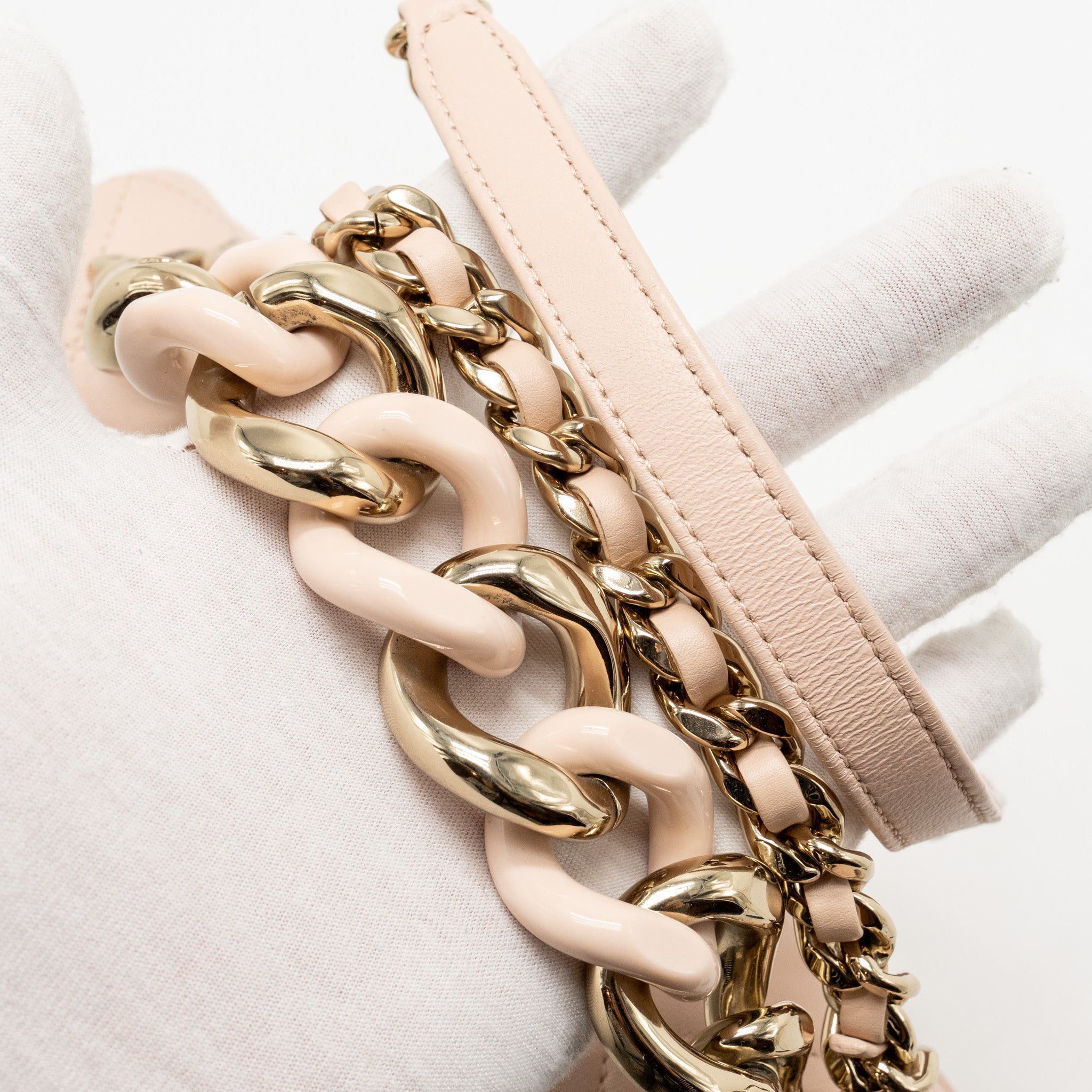 CHANEL GIANT TOP HANDLE RECTANGULAR FLAP BAG LAMBSKIN PINK LGHW (MICROCHIP)