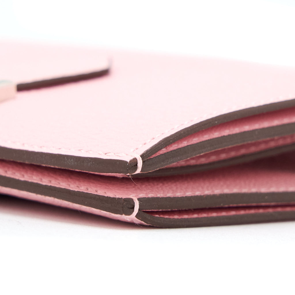 HERMES BEARN COMPACT WALLET CHEVRE MYSORE 3Q ROSE SAKURA SHW